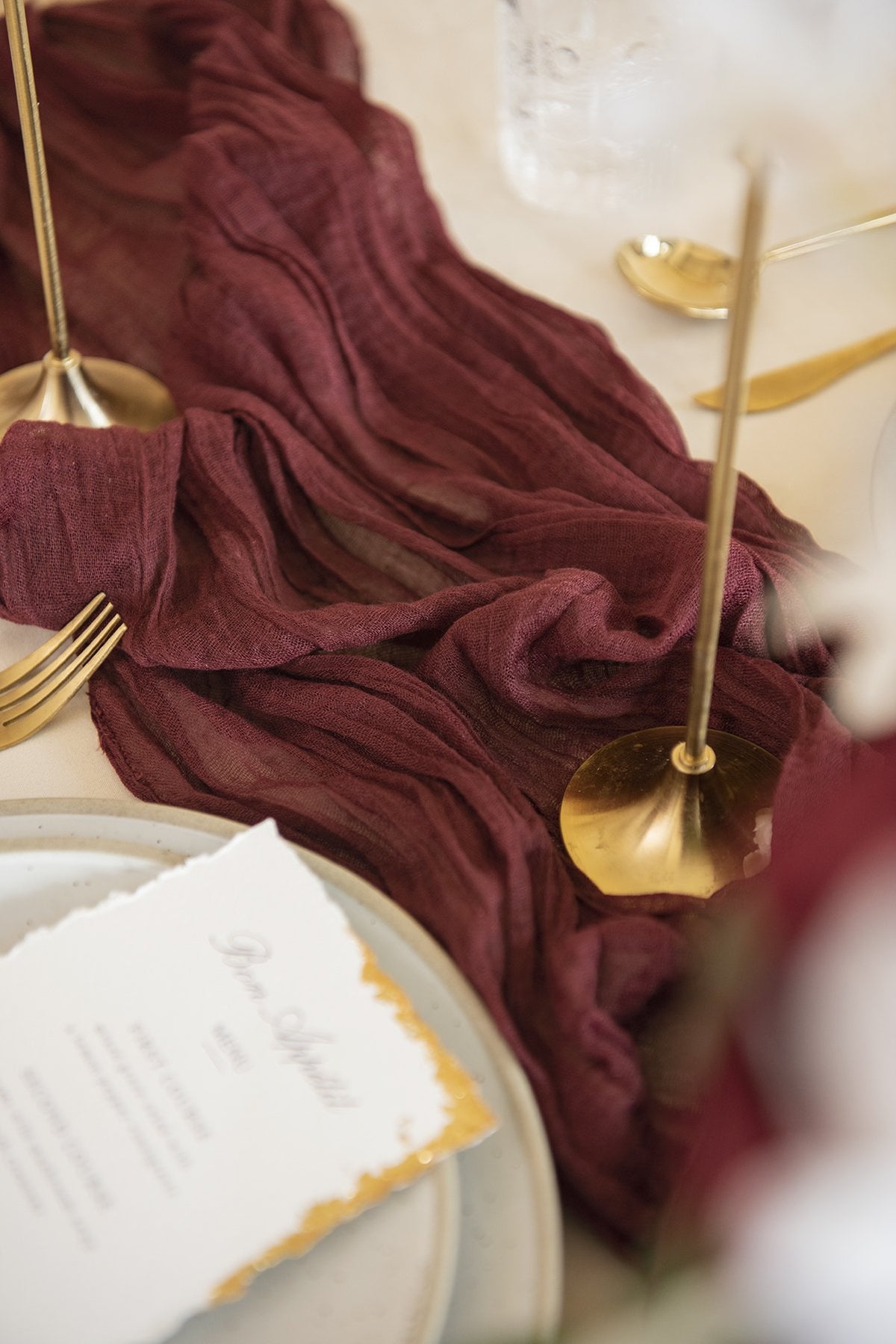 Rustic Gauze Cheesecloth Table Runner 30"w x 10FT - 7 colors - lingsDev