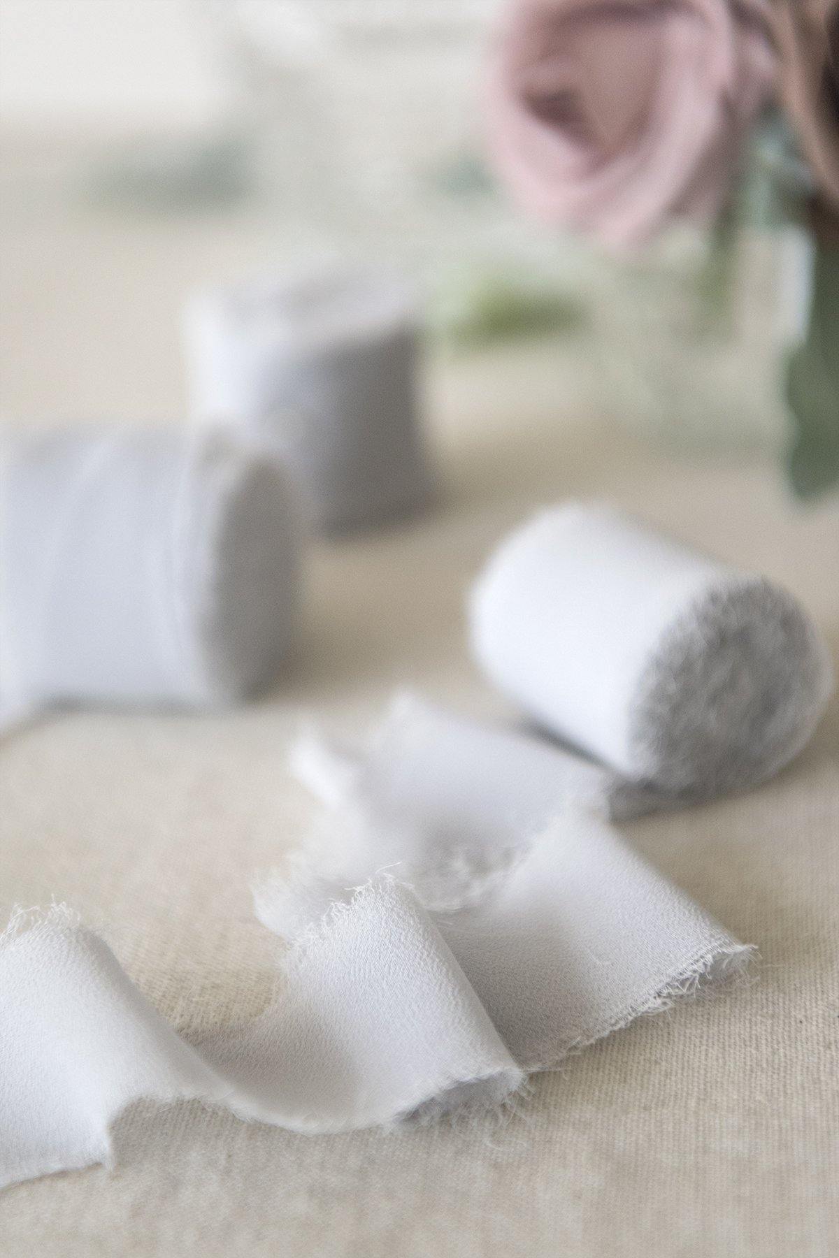 1-1/2" Handmade Frayed Chiffon Ribbon 6 Yards x 3 Rolls - 15 Colors - Ling's moment