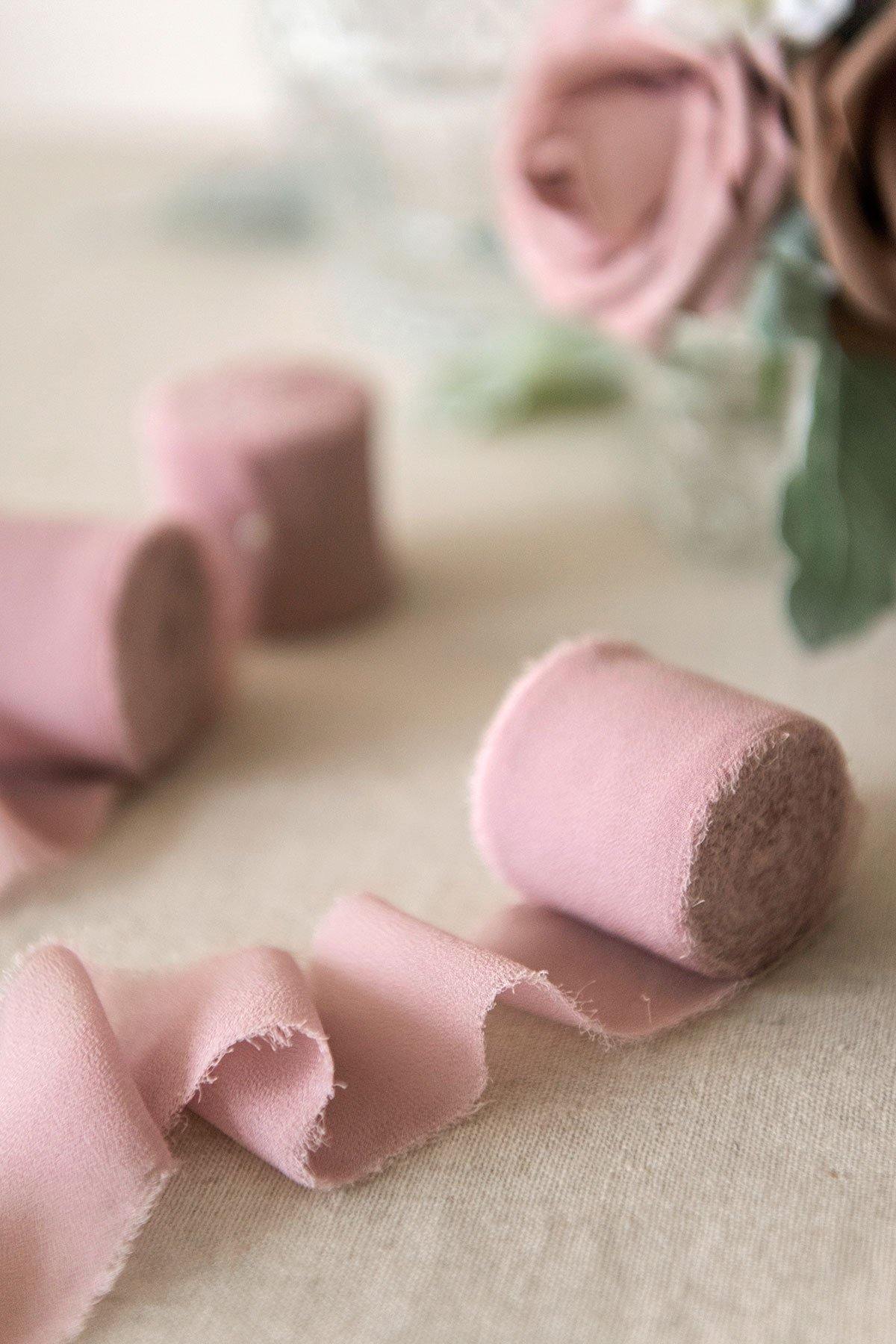 1.5"w x 6 Yards Frayed Edge Chiffon Ribbons (Set of 3) - 9 Colors (Fall 2020) - lingsDev