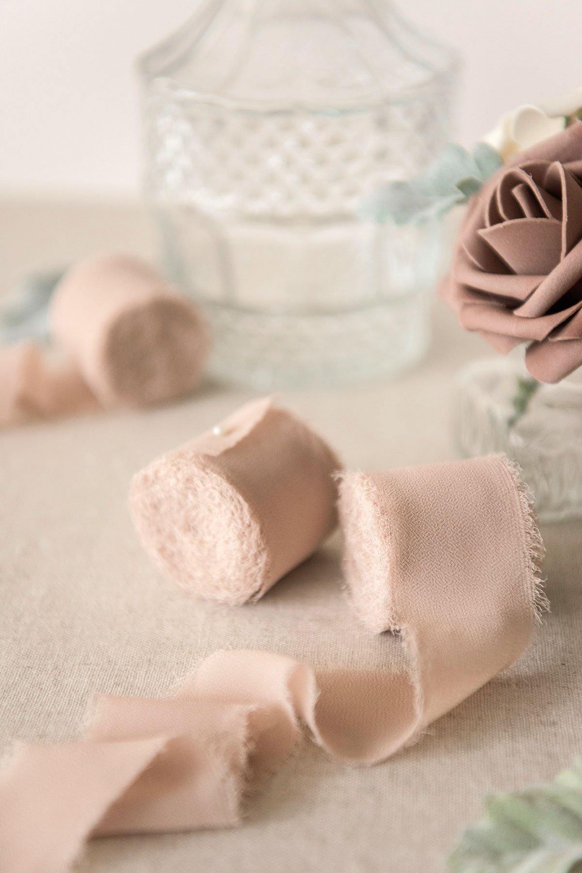 1.5"w x 6 Yards Frayed Edge Chiffon Ribbons (Set of 3) - 9 Colors (Fall 2020) - lingsDev