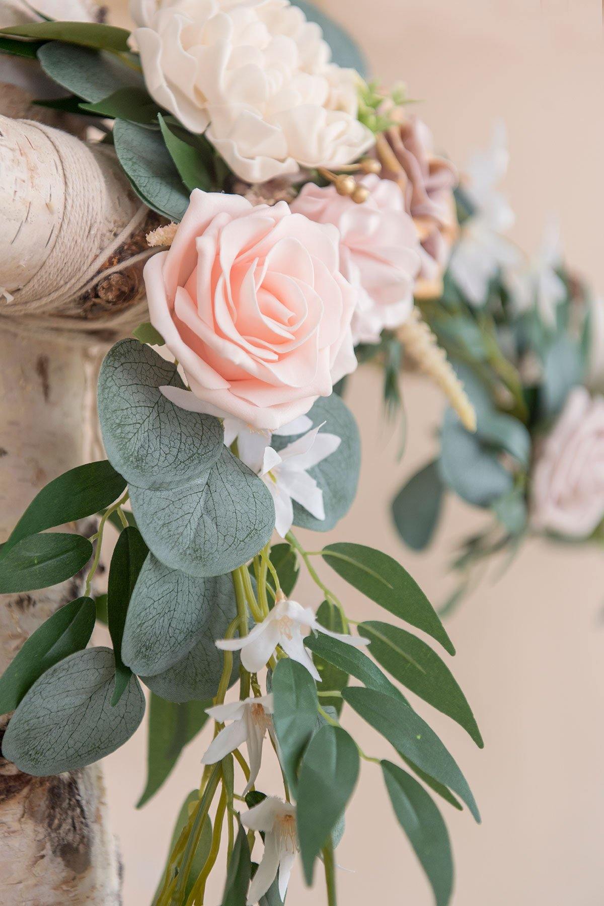 Wedding Arch Floral Garland 6.5Ft (Set of 2) - 2 Colors - lingsDev