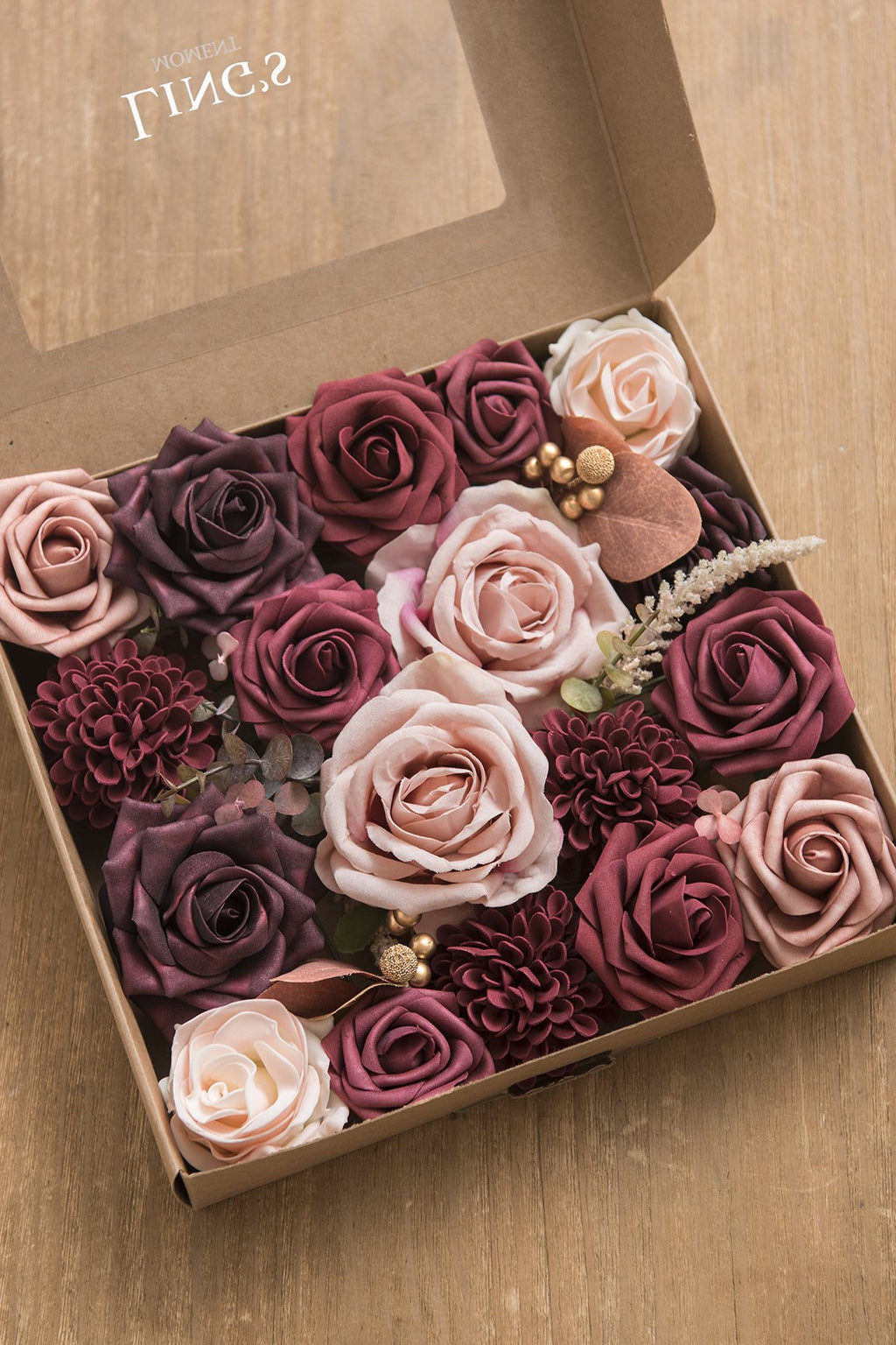 Burgundy & Marsala Flowers Box Set - 26 Styles - lingsDev