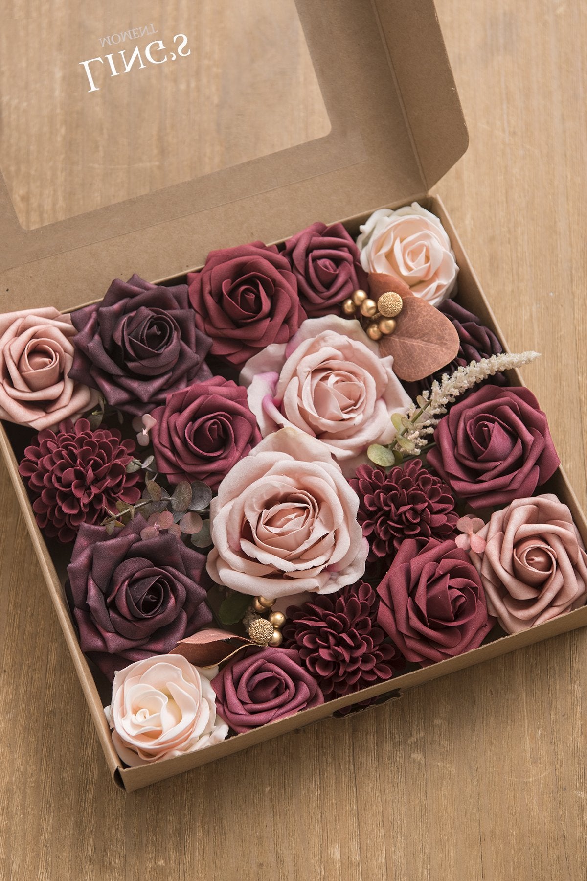 Burgundy & Marsala Flowers Box Set - 26 Styles - lingsDev