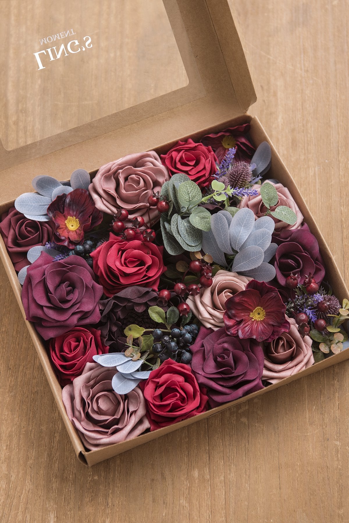 Burgundy & Marsala Flowers Box Set - 26 Styles - lingsDev