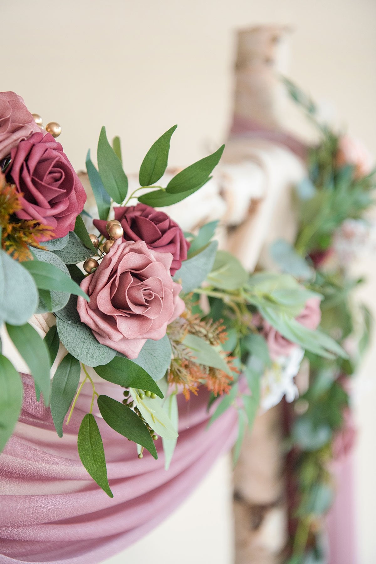 Arch FLower Garland 6.5FT (Set of 2) - Burgundy - lingsDev