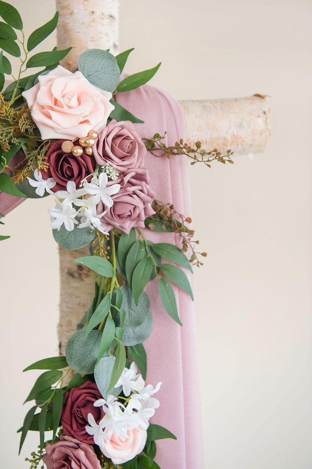 Wedding Arch Floral Garland 6.5Ft (Set of 2) - 2 Colors - lingsDev