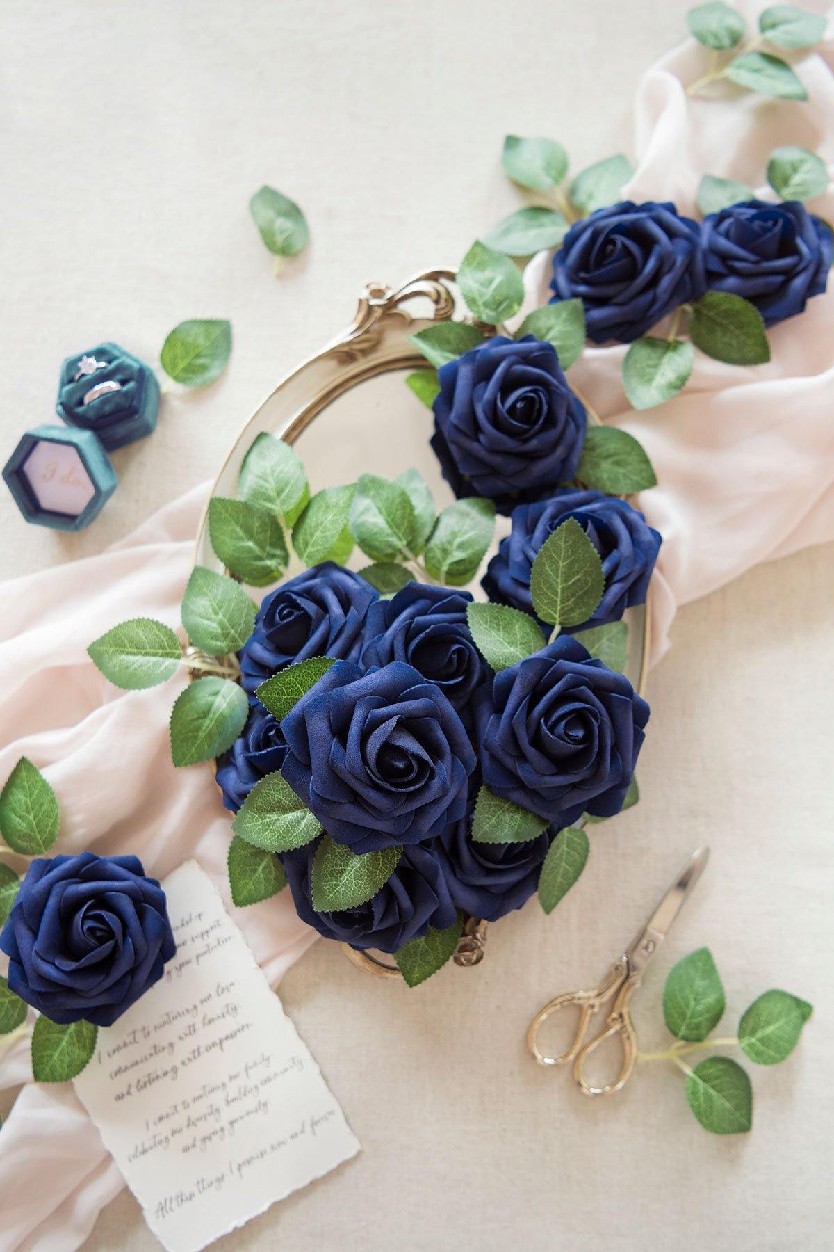 3" Blue Foam Rose with Stem - 4 Styles - lingsDev