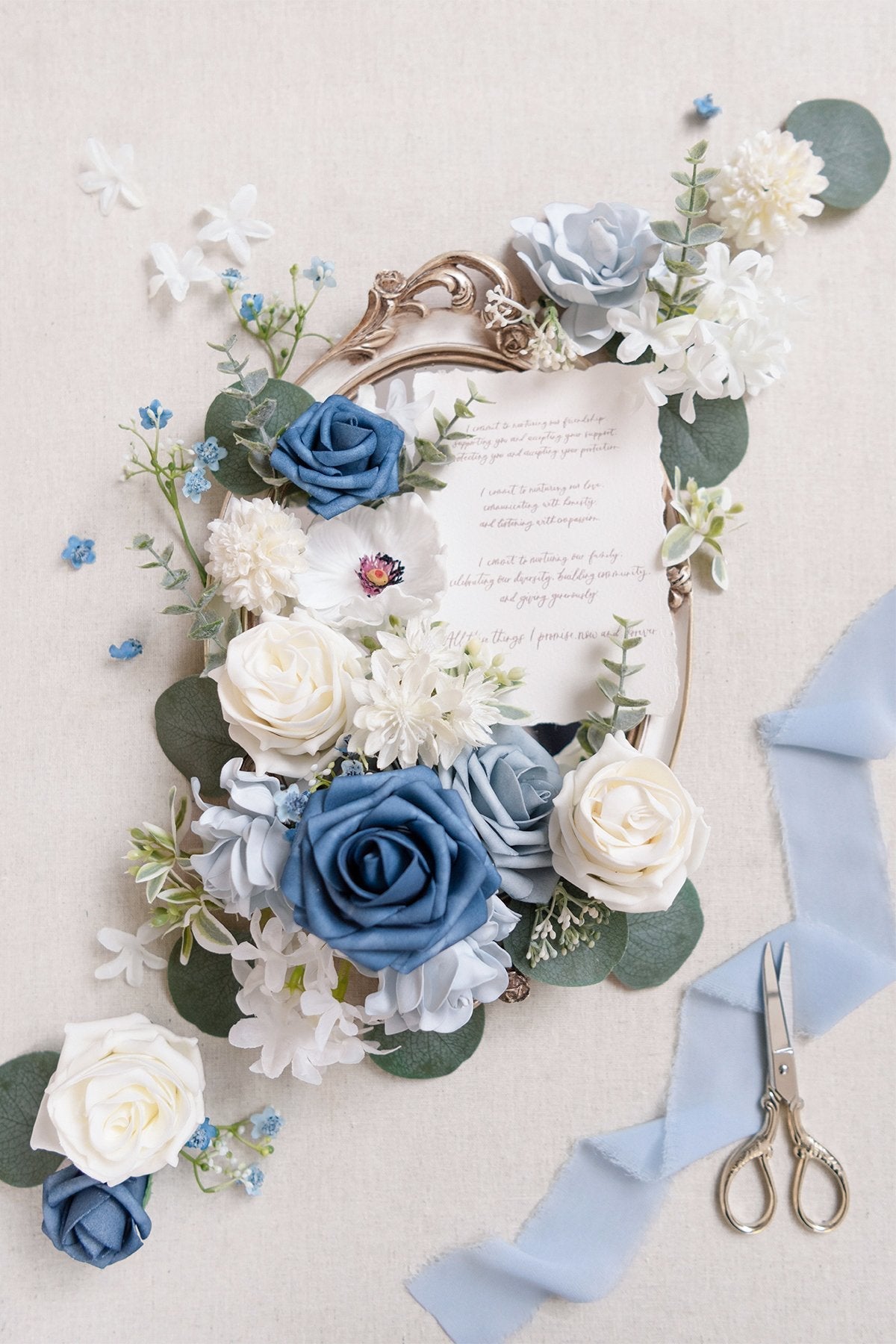 Dusty Blue & Navy Designer Flower Boxes