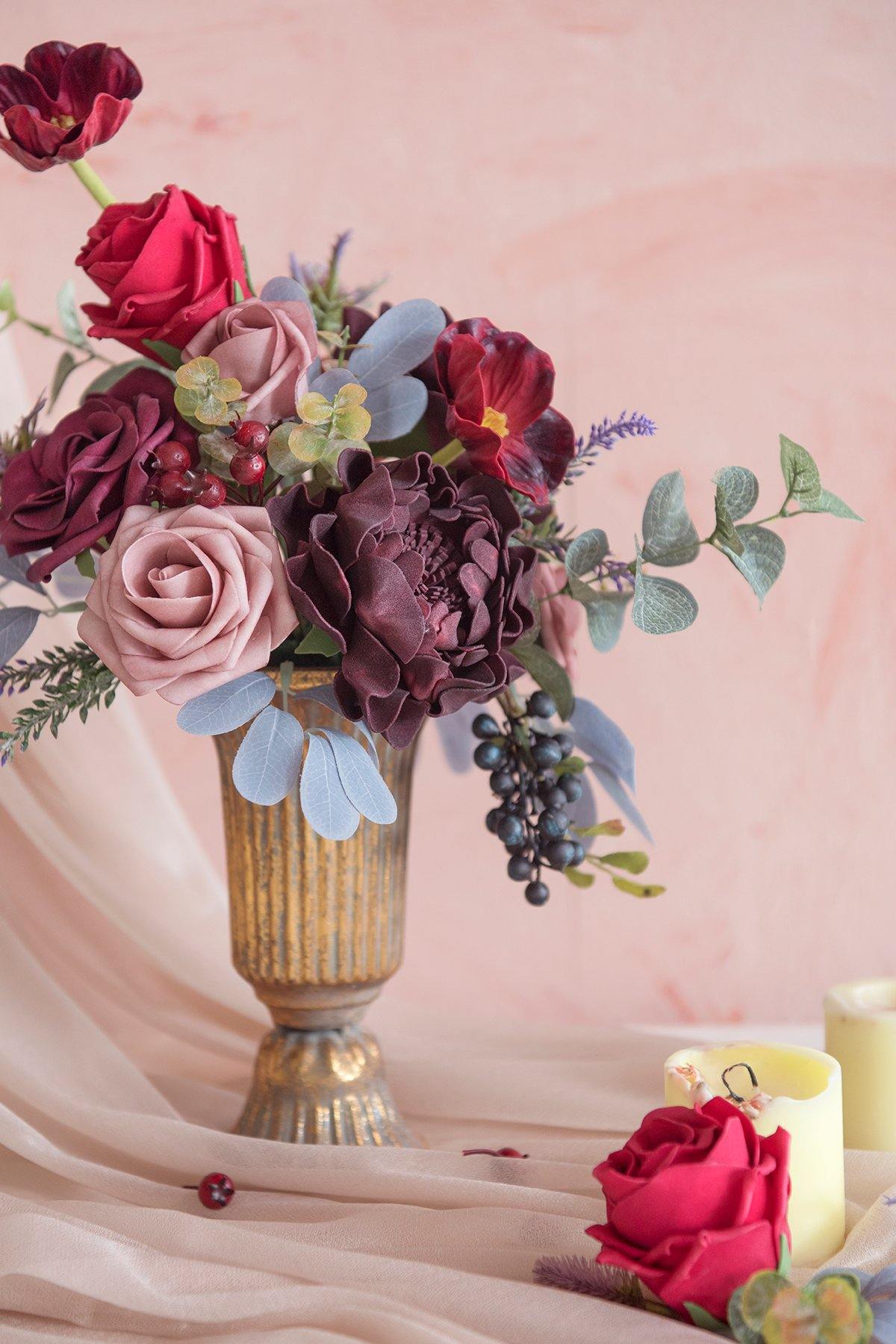 Dusty Rose & Burgundy Flowers Box Set - Bold Burgundy (Deluxe) - lingsDev