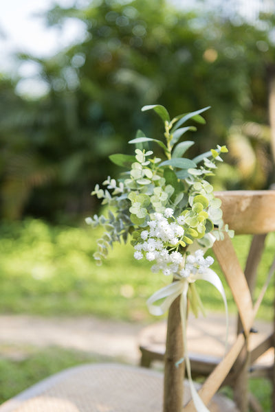 Greenery Wedding Aisle Chair Decorations Set of 8 - Ling's moment