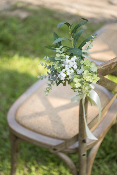 Greenery Wedding Aisle Chair Decorations Set of 8 - Ling's moment