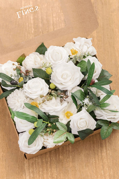 Natural Whites & Ivory Flowers Box Set - 11 Styles - lingsDev