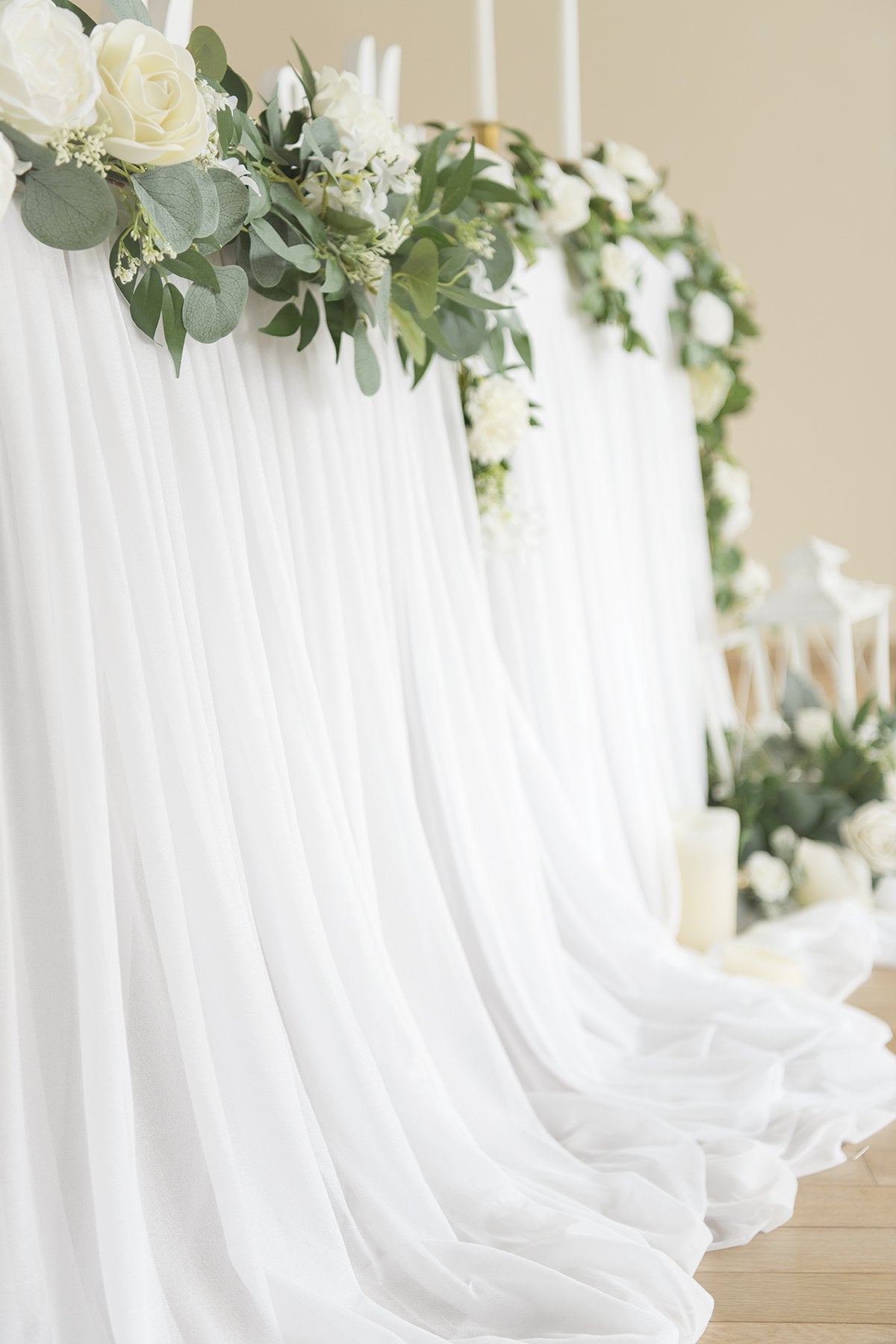 Extra Long Sheer Pooling Table Skirt - 5 Colors - lingsDev