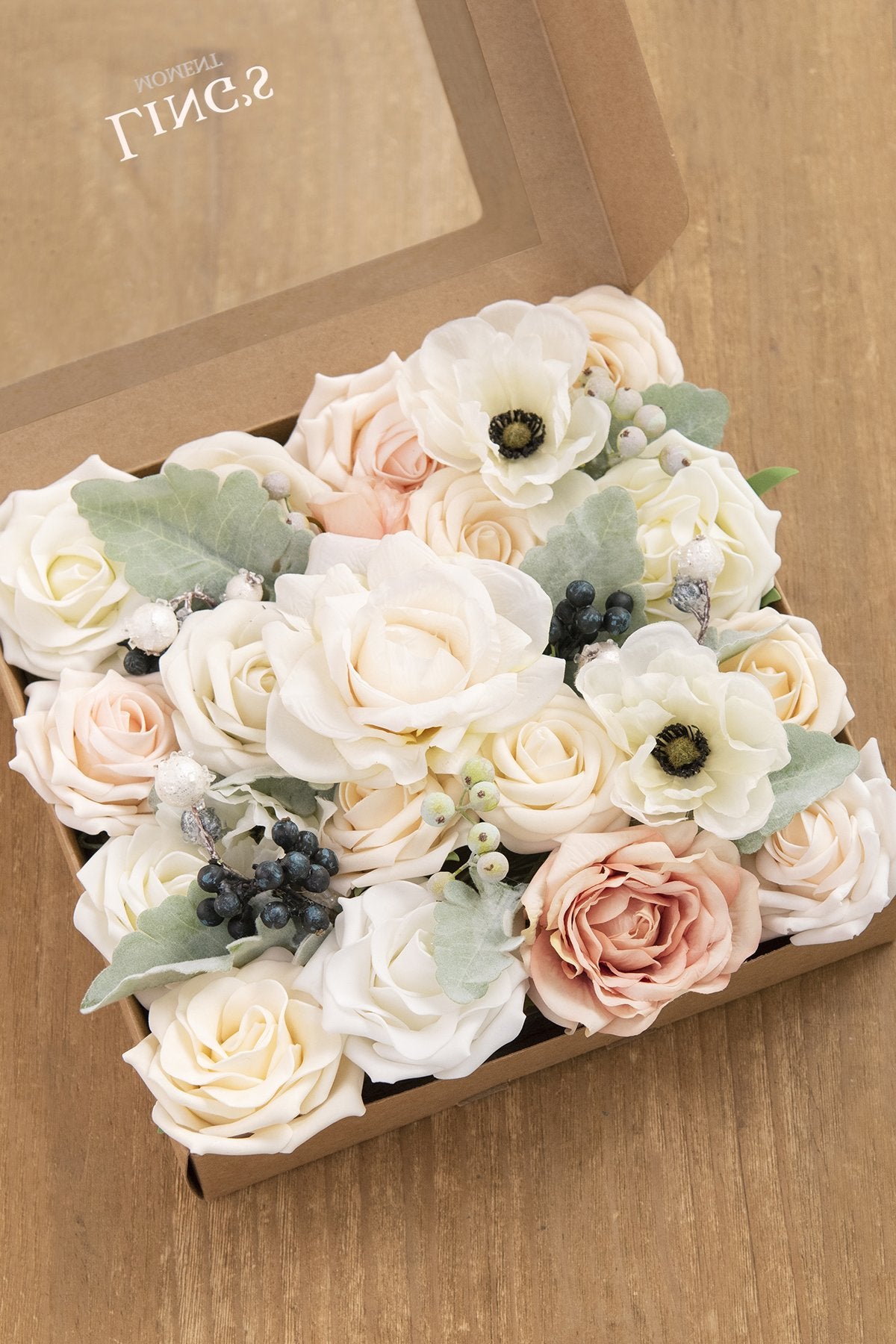 White & Beige Flowers & Greenery for DIY - lingsDev