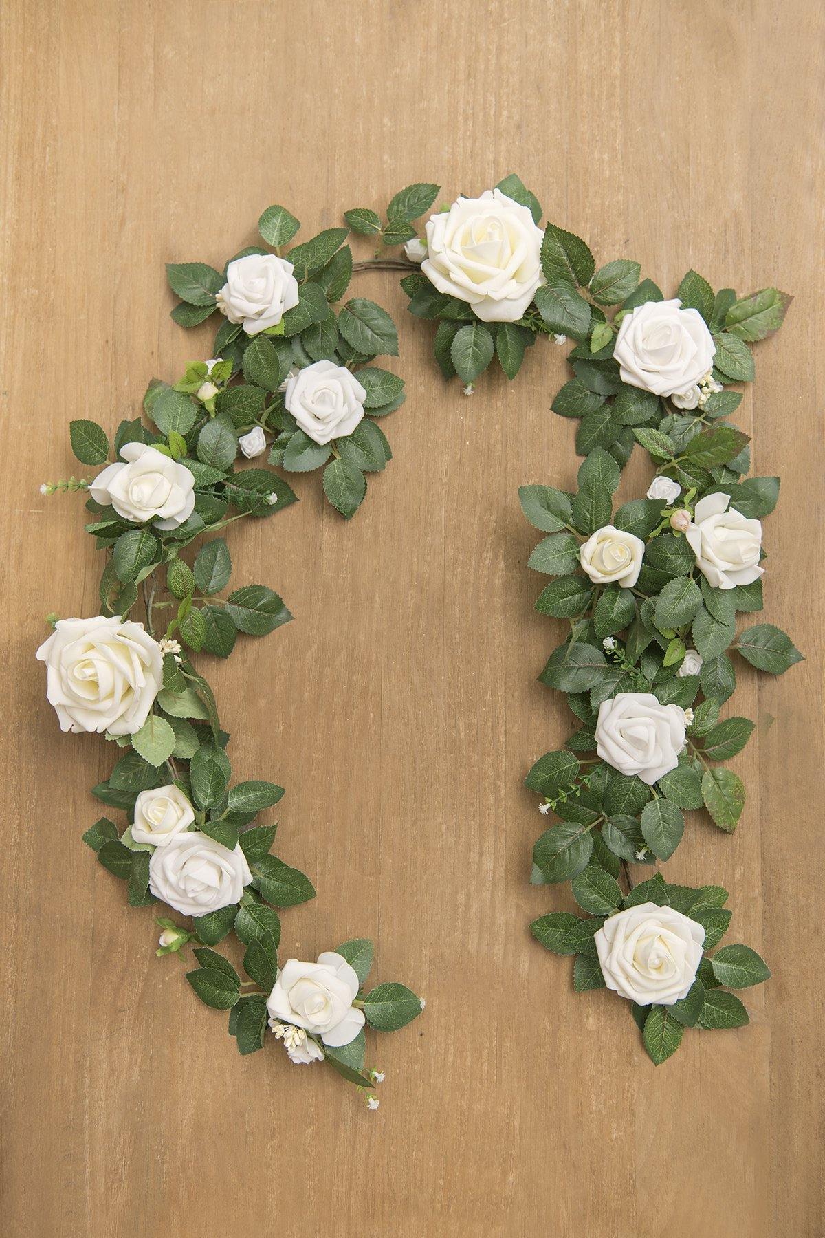 Rose Flower Garland 5FT - Ivory - lingsDev