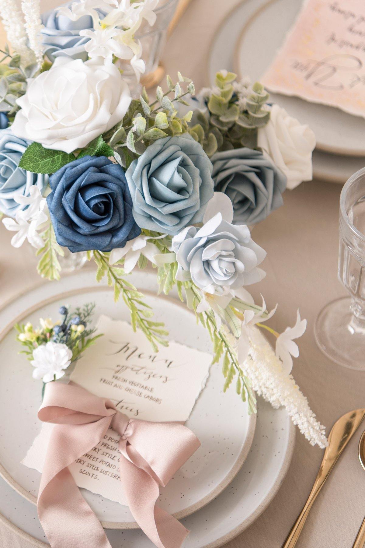 3" Blue Foam Rose with Stem - 4 Styles - lingsDev