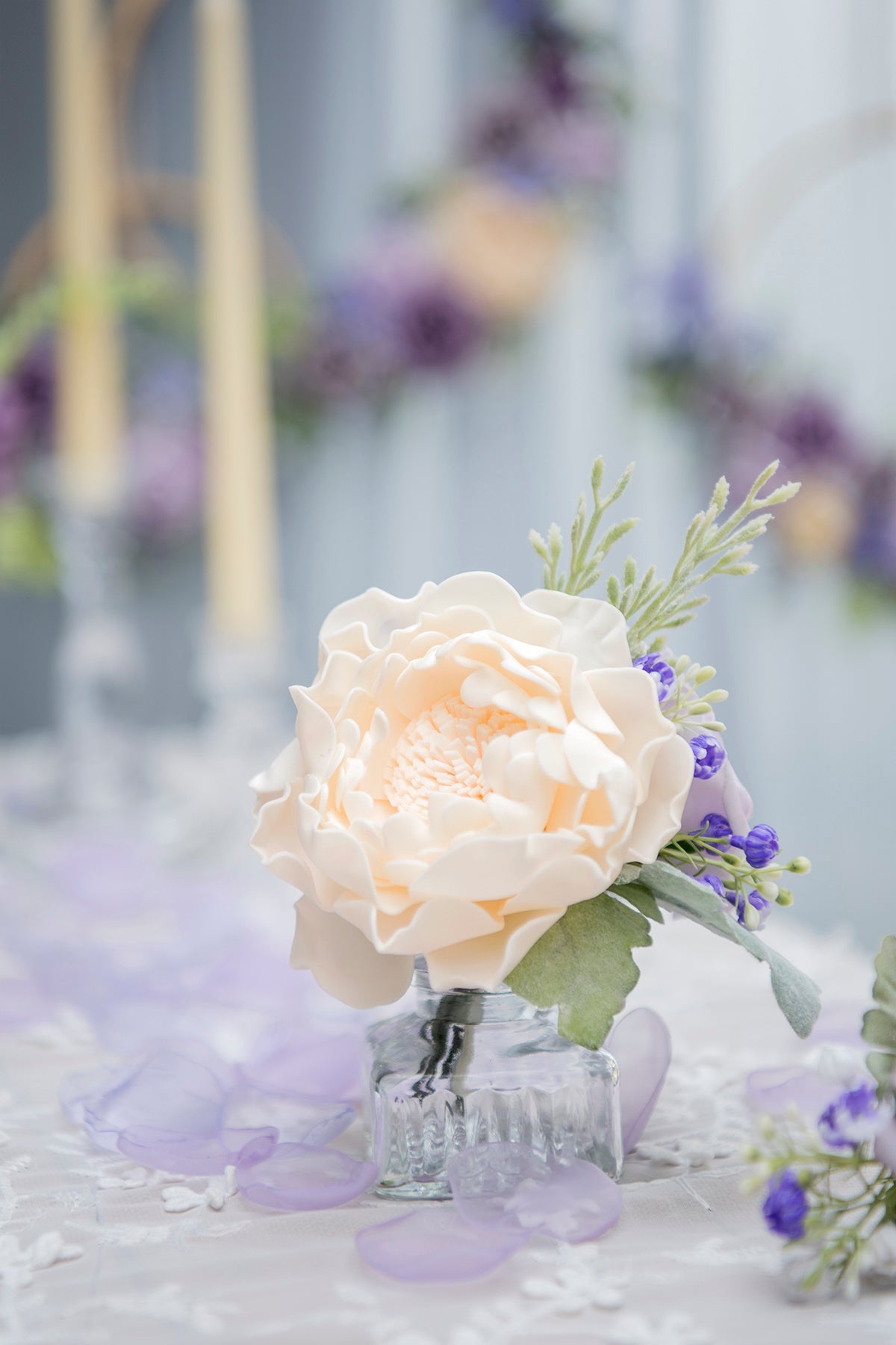 4" Foam Blooming Peony with Stem - 8 Colors