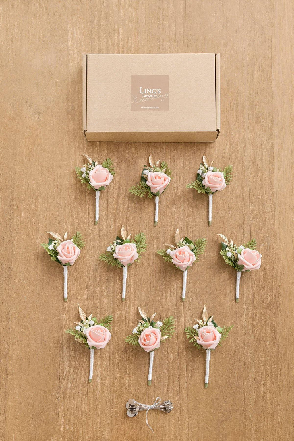 Wedding Boutonnieres (Set of 10) - Blush - lingsDev