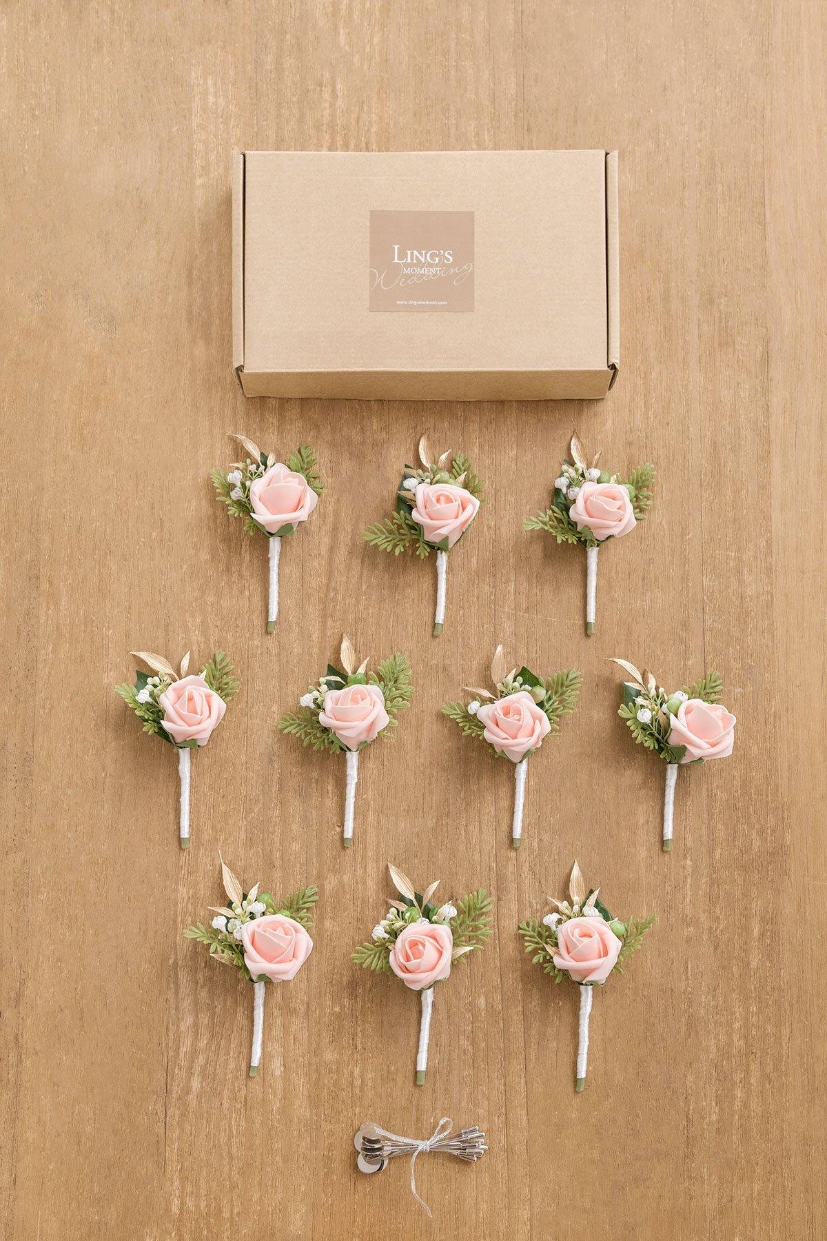 Wedding Boutonnieres (Set of 10) - Blush - lingsDev