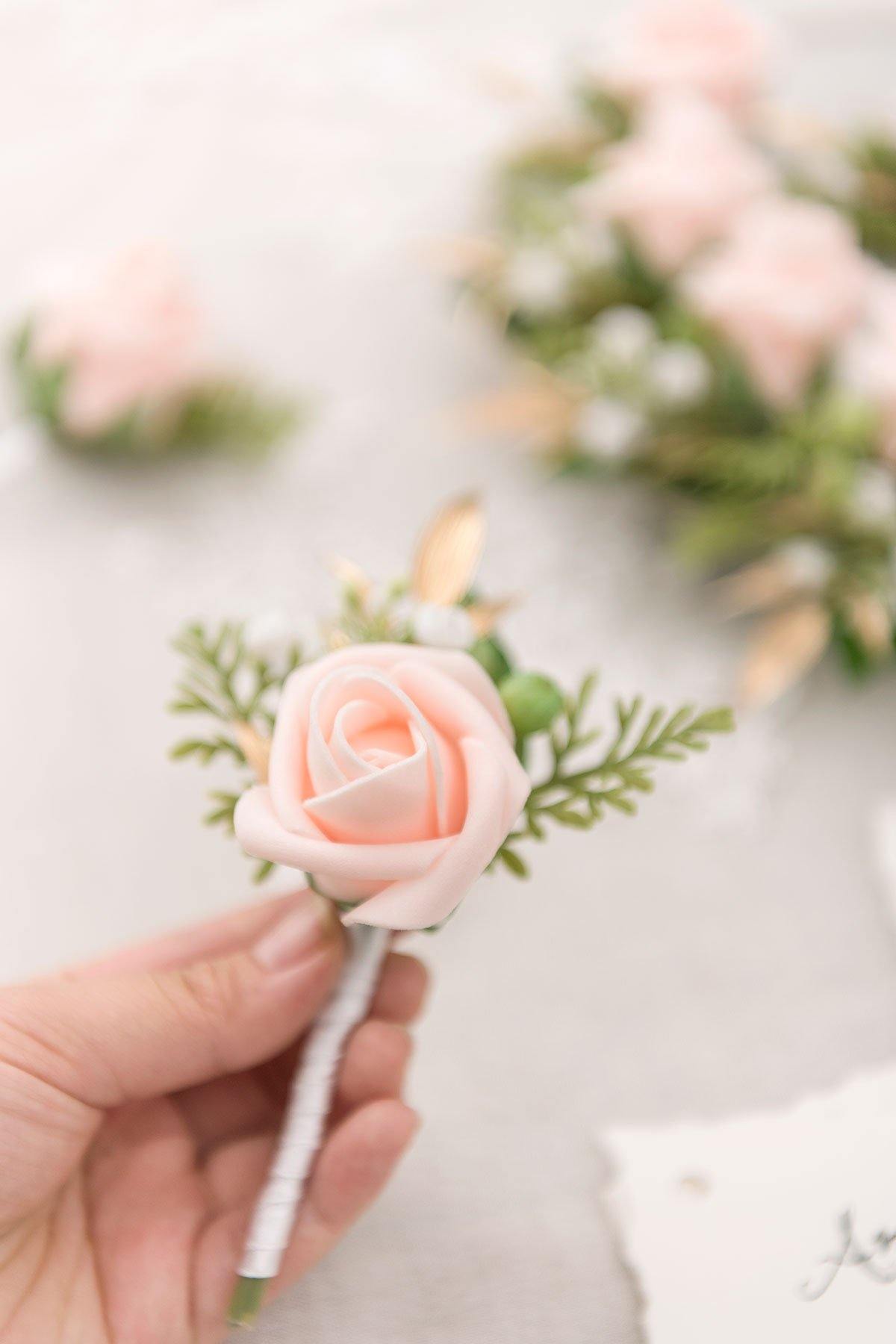 Wedding Boutonnieres (Set of 10) - Blush - lingsDev