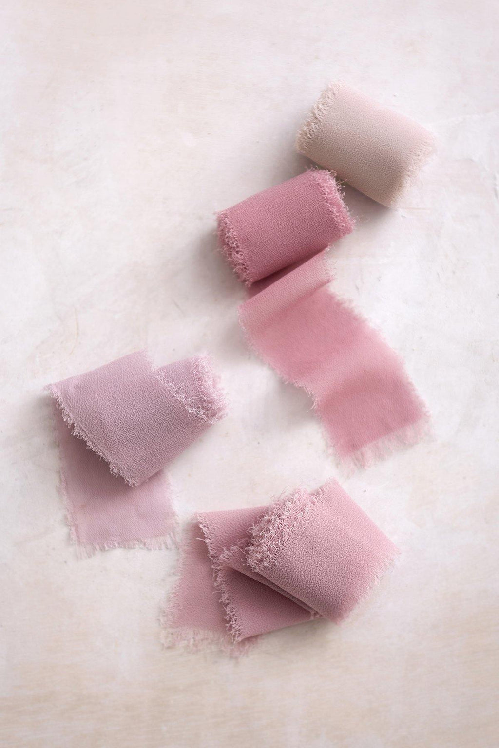 Handmade Frayed Edges Chiffon Ribbon Sample Swatch Chart - Ling's moment