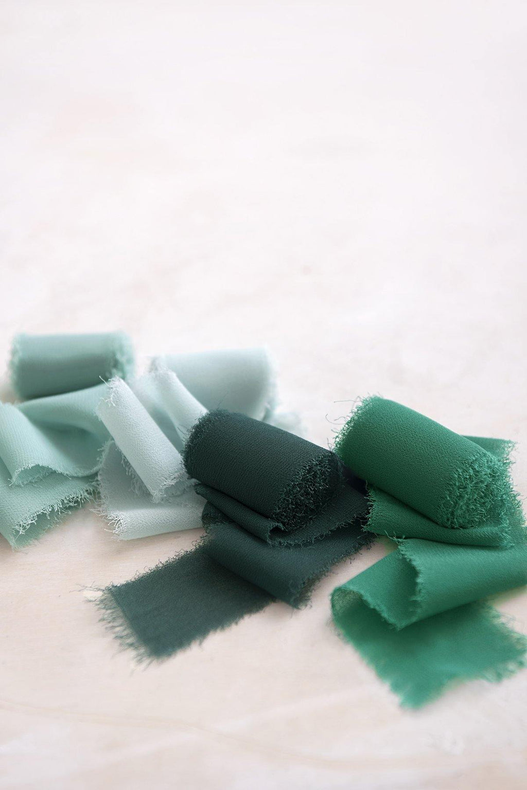 Handmade Frayed Edges Chiffon Ribbon Sample Swatch Chart - Ling's moment