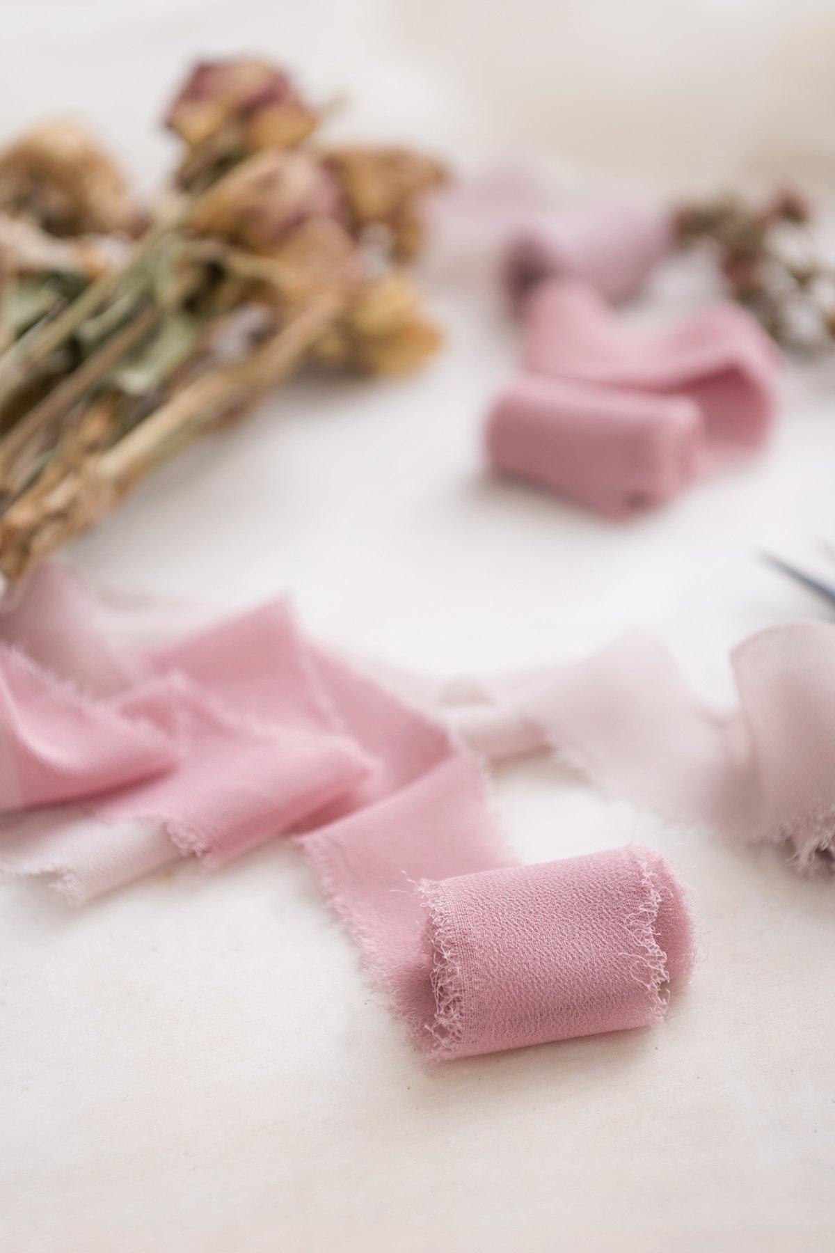 1.5"w x 1.5 Yard Chiffon Ribbons Sample Swatch Card - 5 Tones - lingsDev