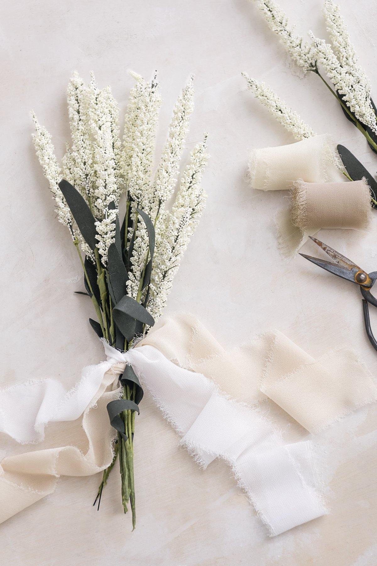 Handmade Frayed Edges Chiffon Ribbon Sample Swatch Chart - Ling's moment