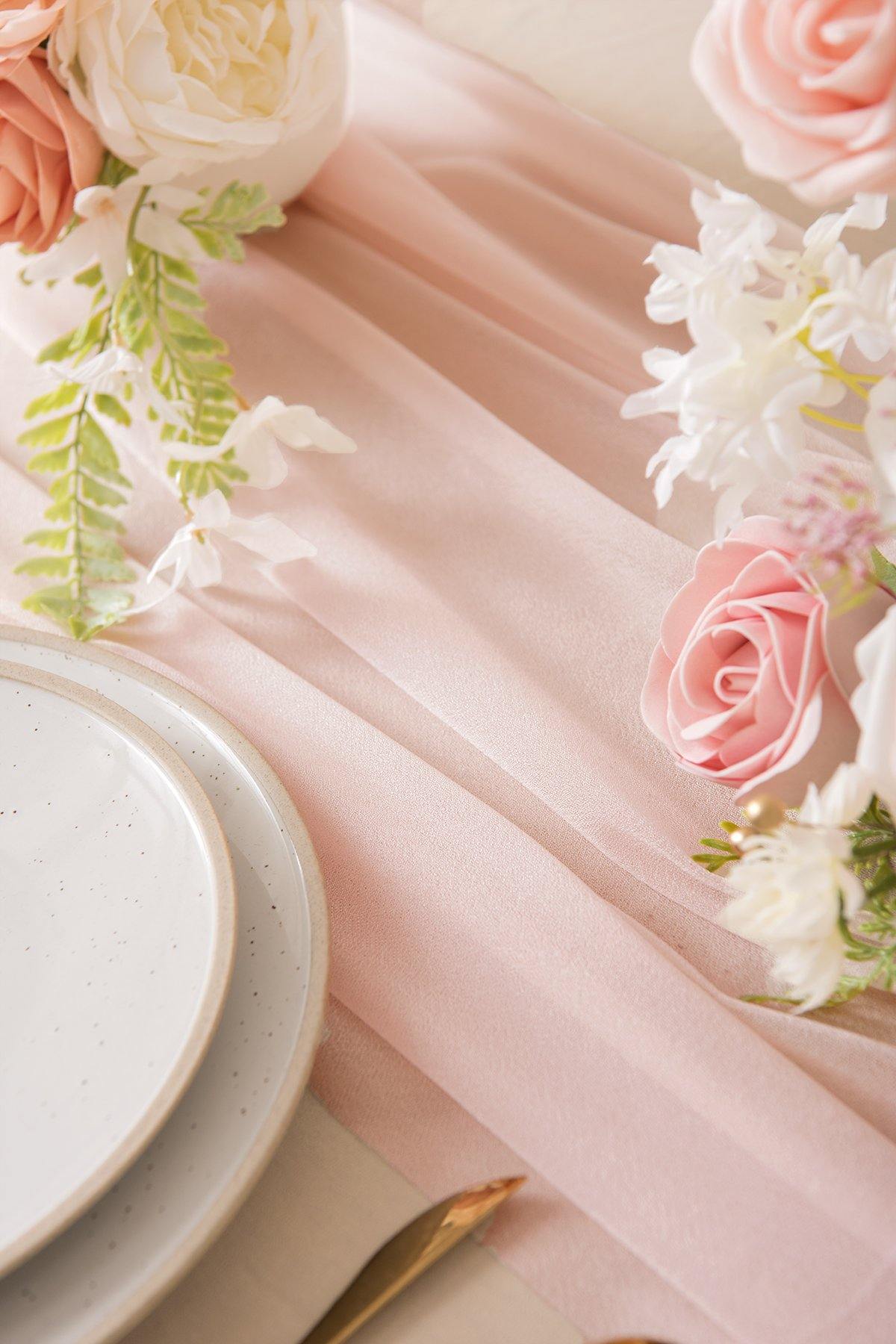 Romantic Sheer Table Runner 29"w x 10FT - 10 Colors - lingsDev