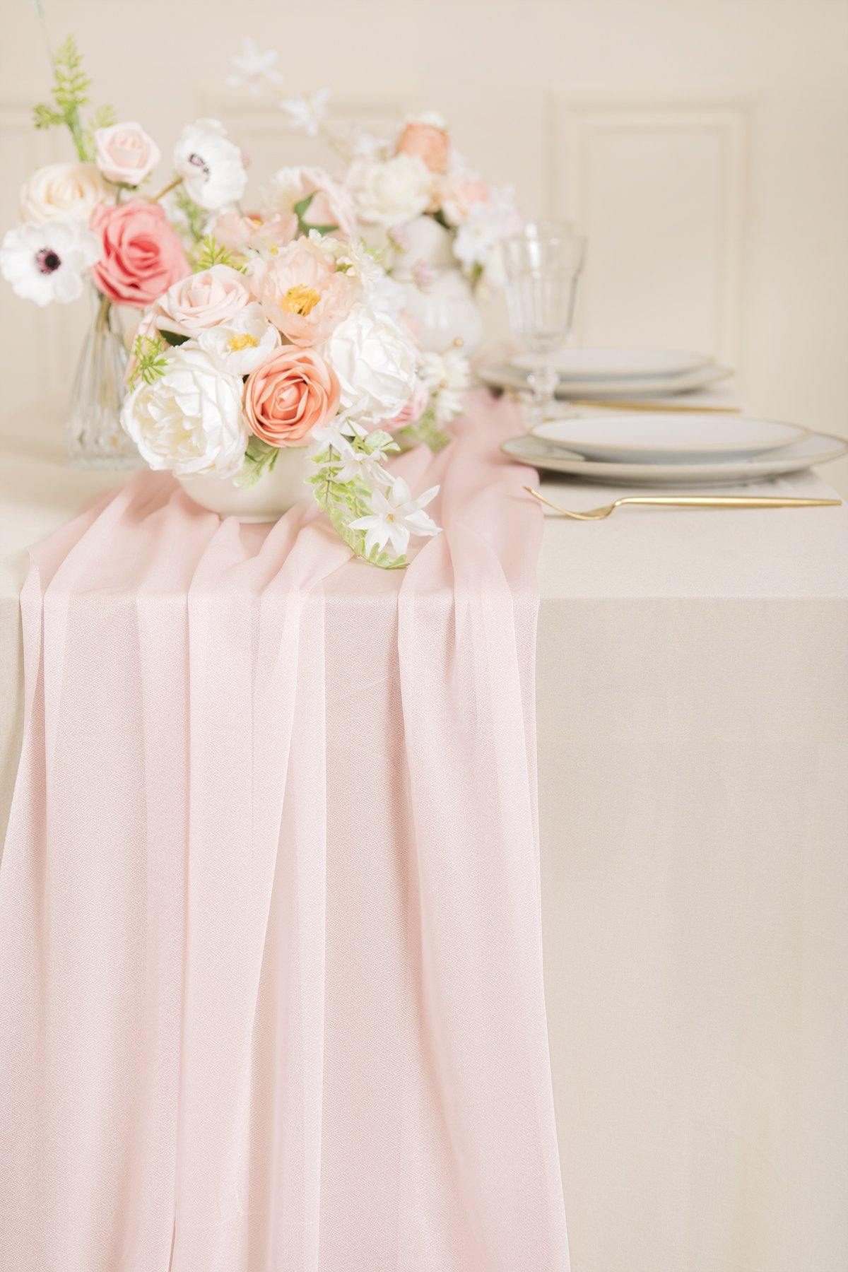 Romantic Sheer Table Runner 29"w x 10FT - 10 Colors - lingsDev