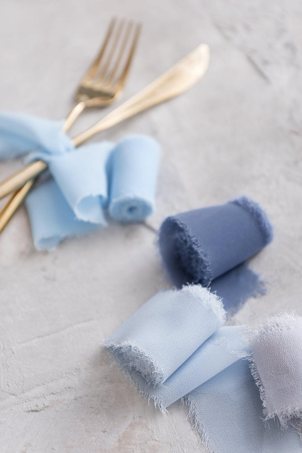 Handmade Frayed Edges Chiffon Ribbon Sample Swatch Chart - Ling's moment
