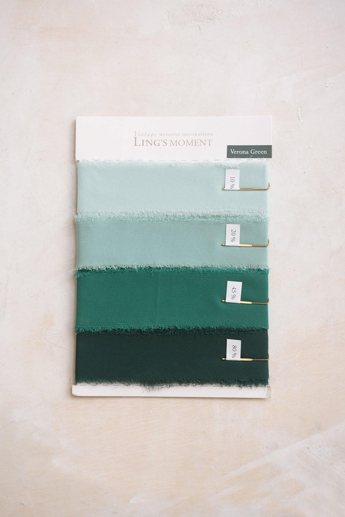 Handmade Frayed Edges Chiffon Ribbon Sample Swatch Chart - Ling's moment