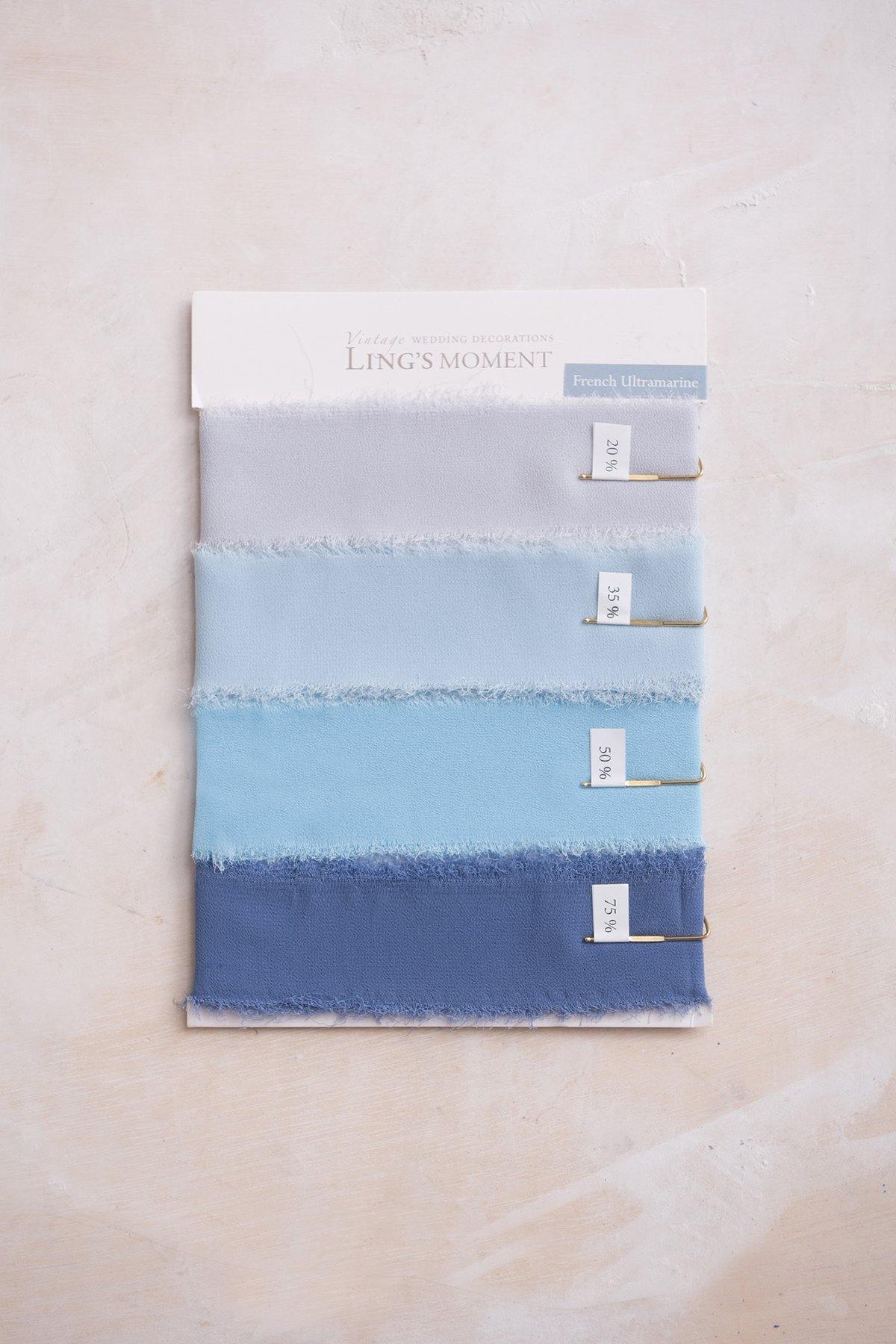 Handmade Frayed Edges Chiffon Ribbon Sample Swatch Chart - Ling's moment