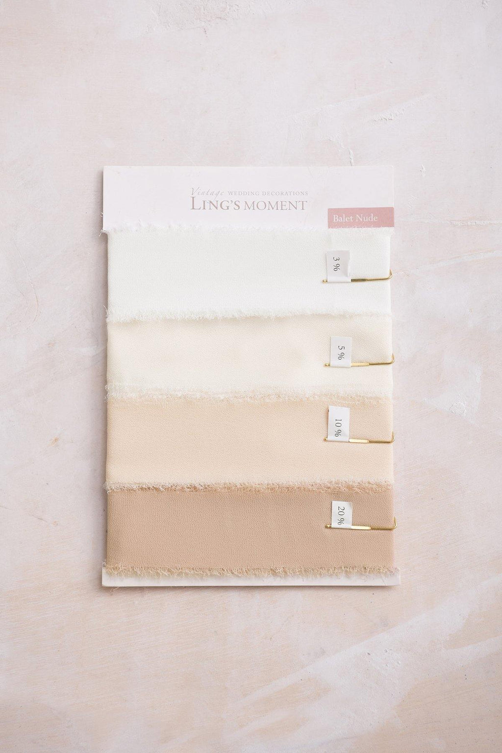 Handmade Frayed Edges Chiffon Ribbon Sample Swatch Chart - Ling's moment