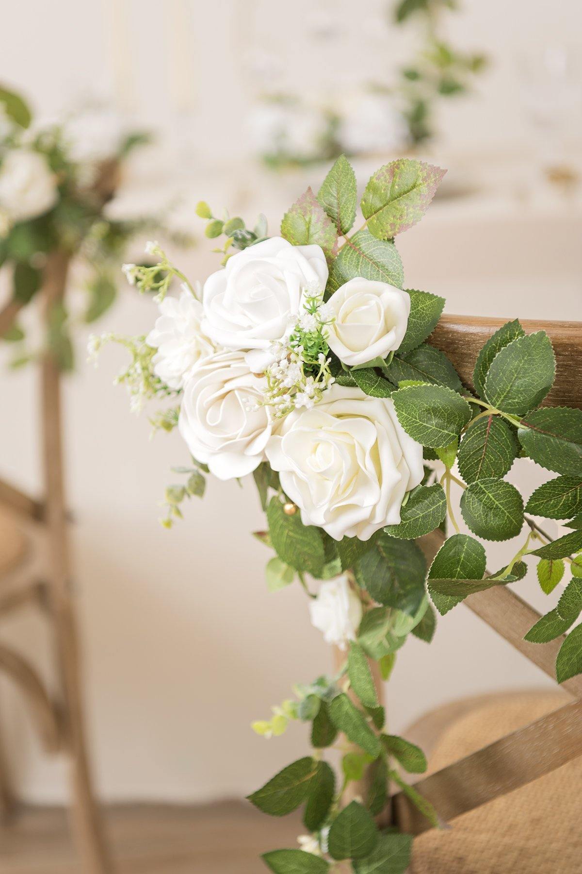 Floral Chair Decorations (Set of 2) - Organic Ivory - lingsDev