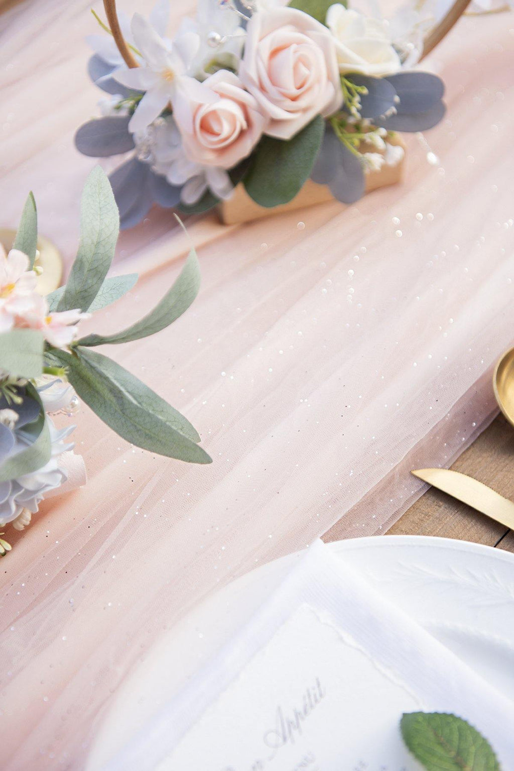 Extra Long Tulle Table Runner 30"w x 16FT - 4 Colors - lingsDev