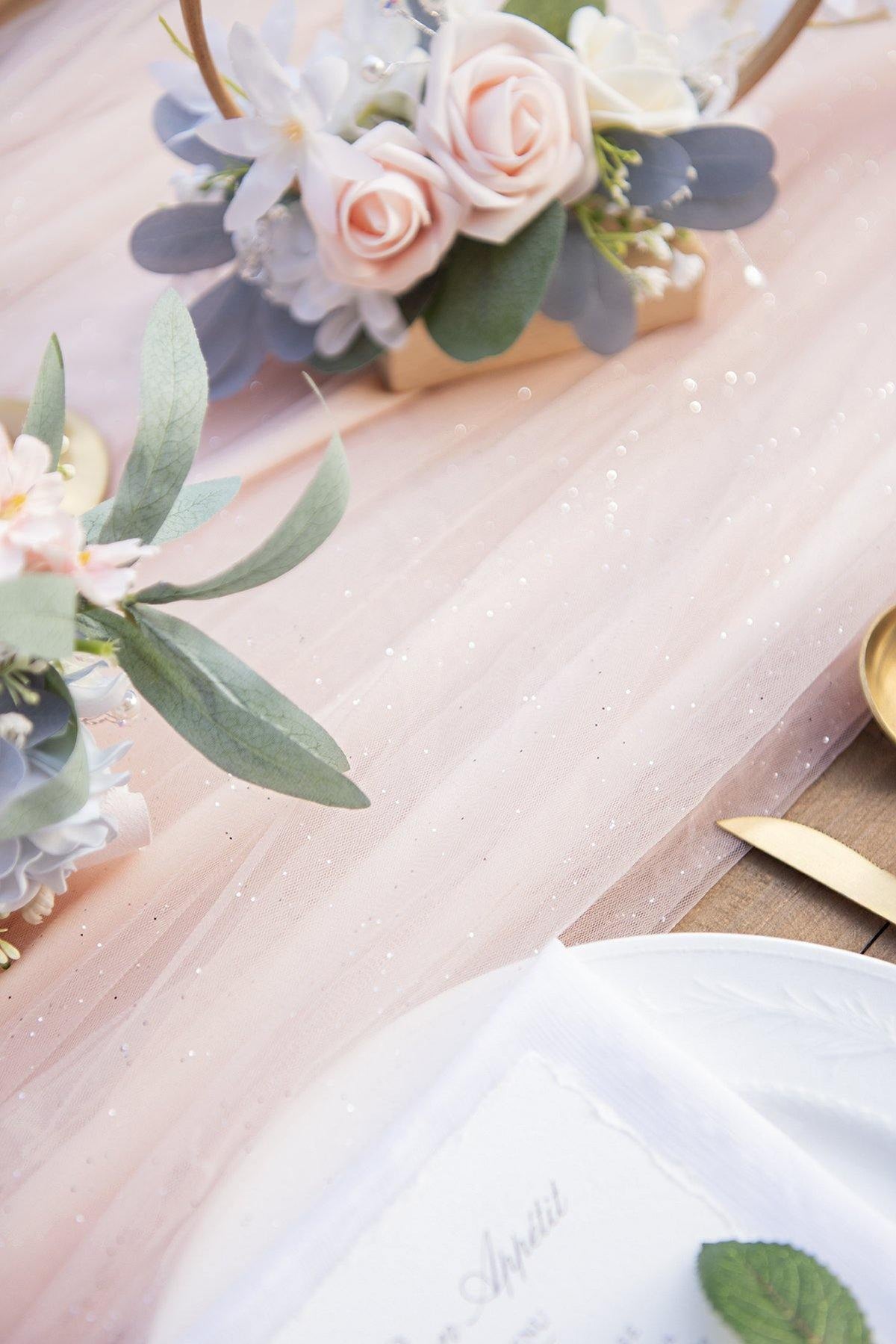 Extra Long Tulle Table Runner 30"w x 16FT - 4 Colors - lingsDev