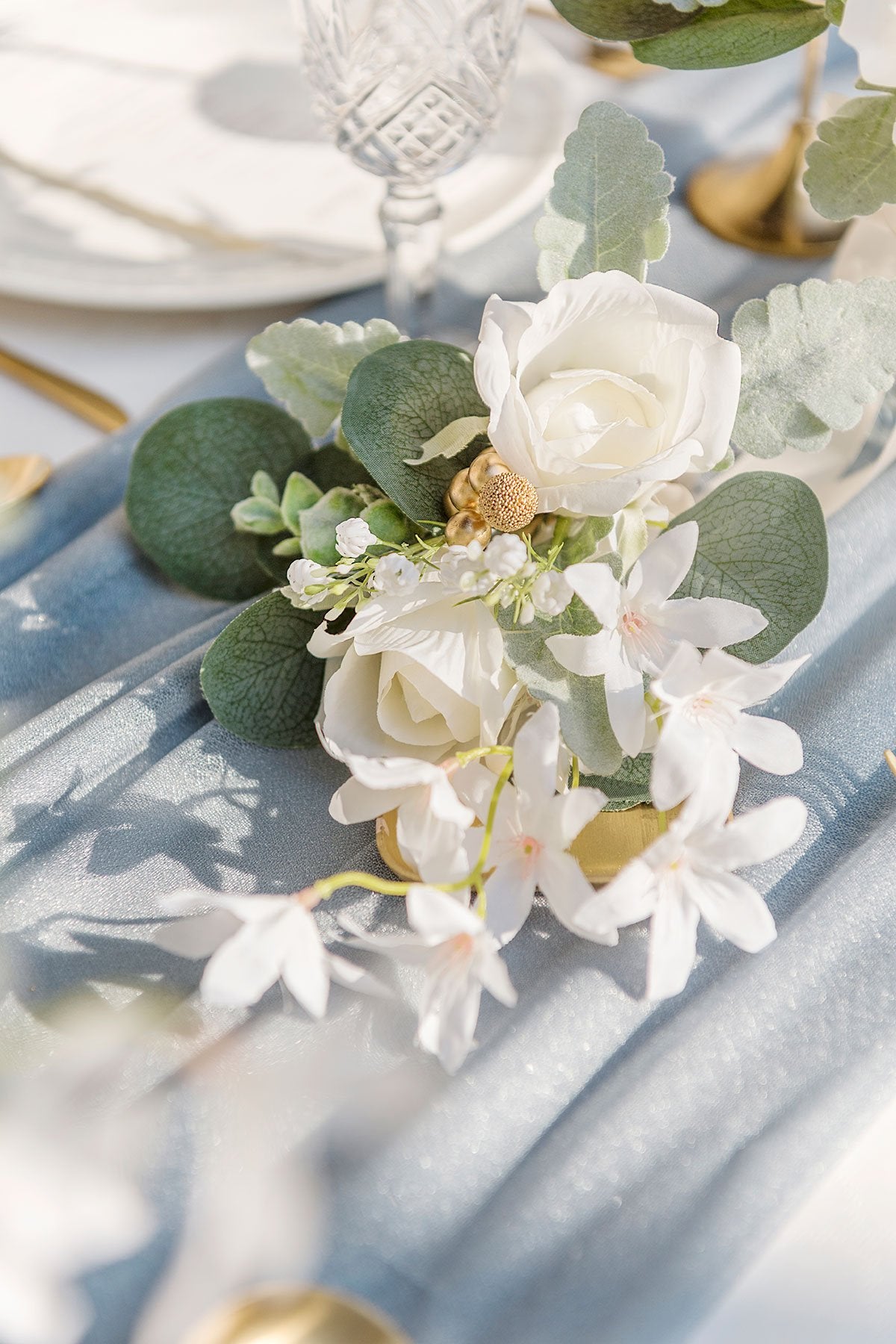White & Beige Flowers & Greenery for DIY - lingsDev