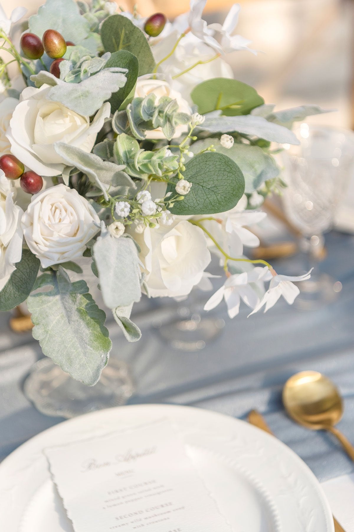 White & Beige Flowers & Greenery for DIY - lingsDev