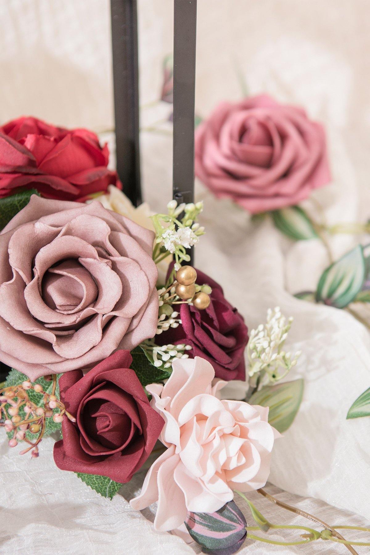 Dusty Rose & Burgundy Flowers Box Set - Mature Dusty Rose (Deluxe) - lingsDev