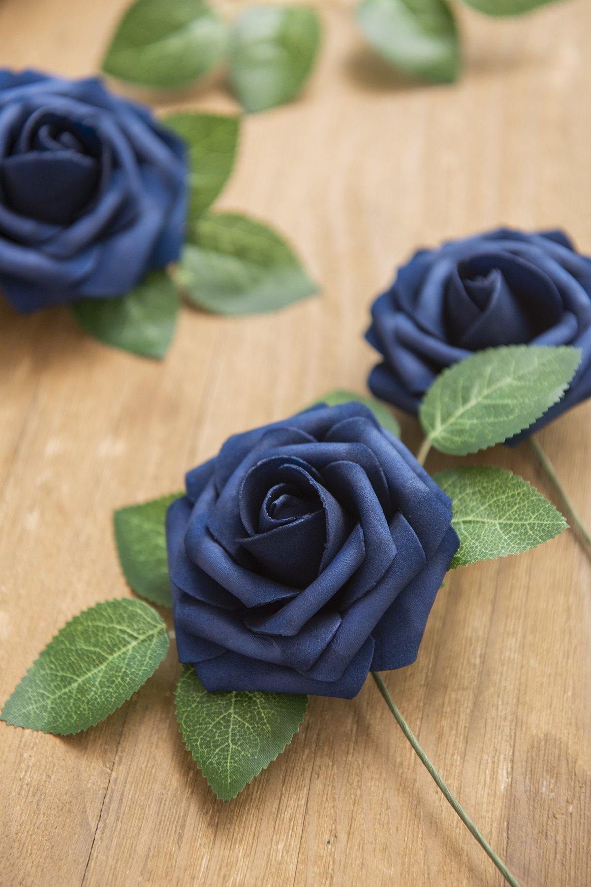 3" Blue Foam Rose with Stem - 4 Styles - lingsDev