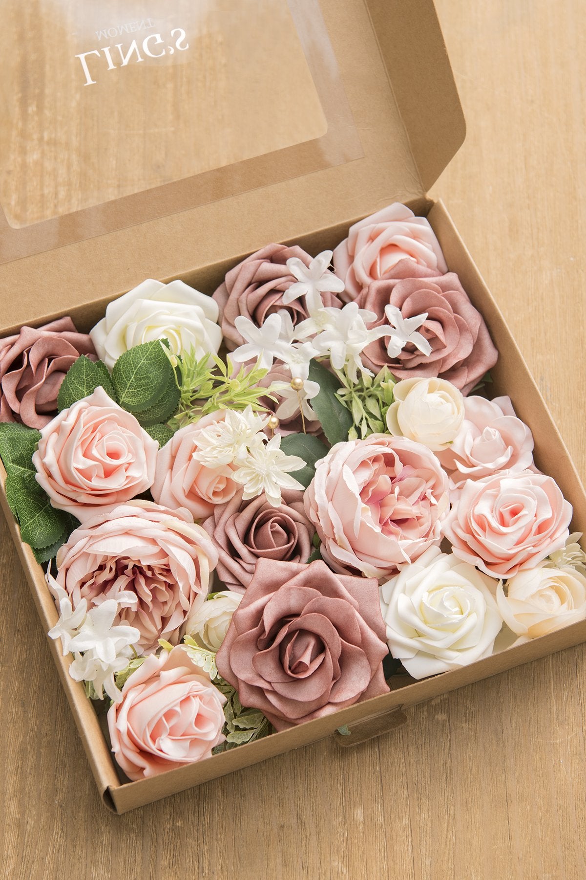 French Dusty Rose & Burgundy Flowers Box Set - 9 Colors - Ling's moment