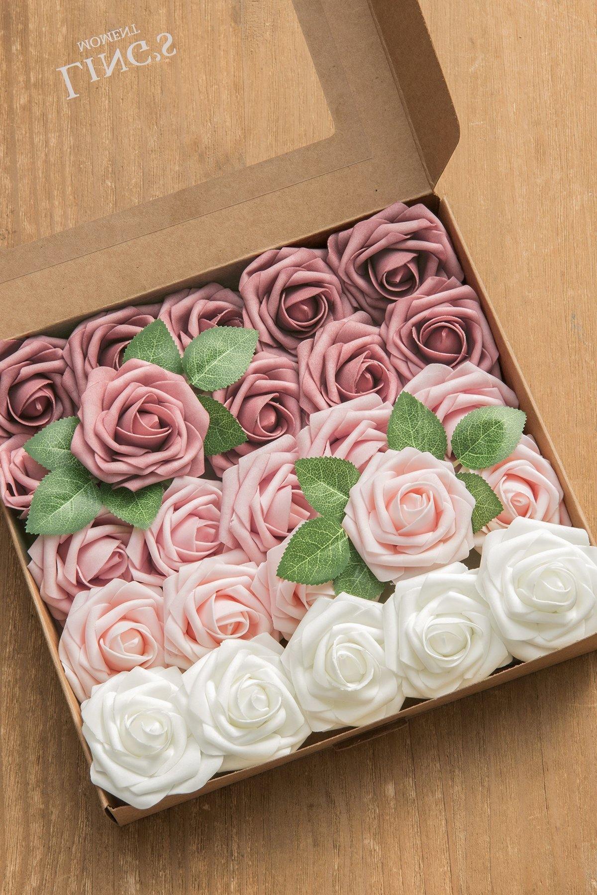 3" Foam Rose with Stem - Dusty Rose & Plum - lingsDev