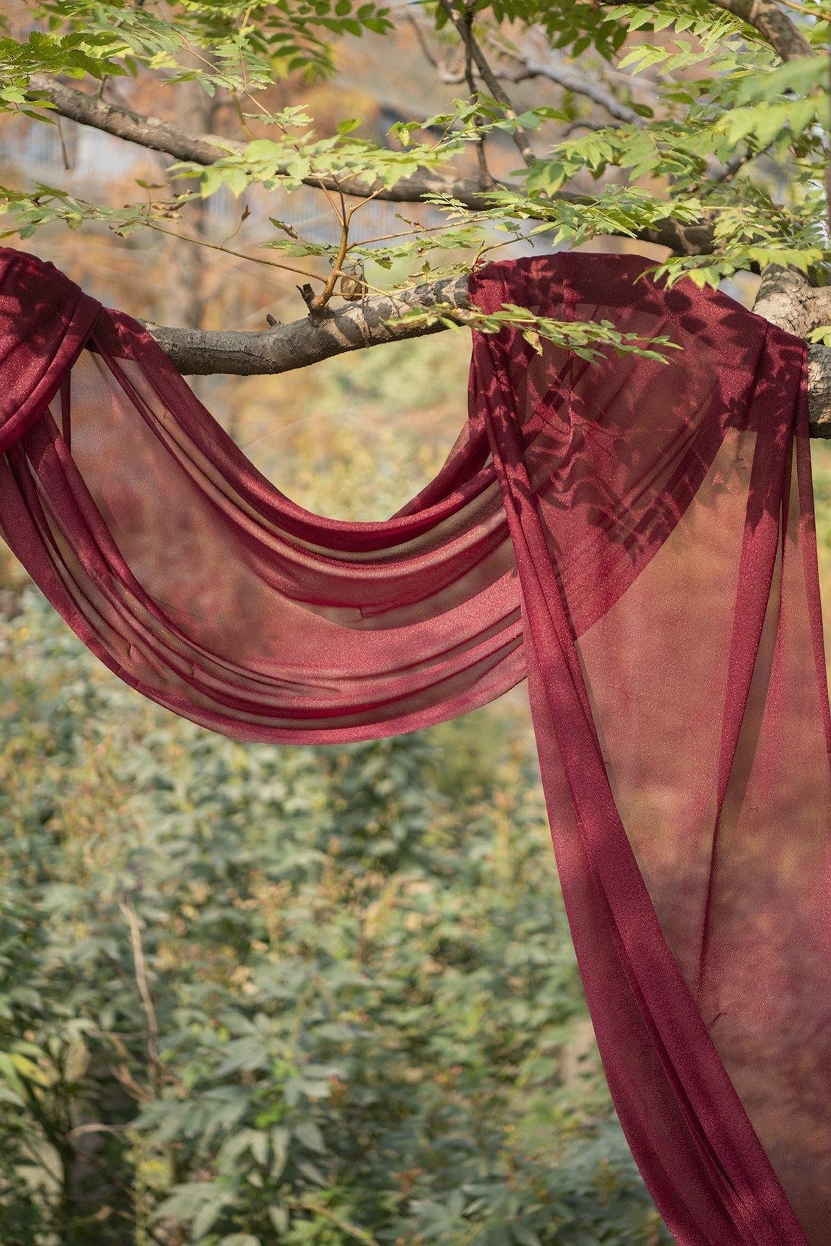 30" x 6.5 Yards Wedding Arch Drapping Fabric (Set of 2) - Burgundy - lingsDev