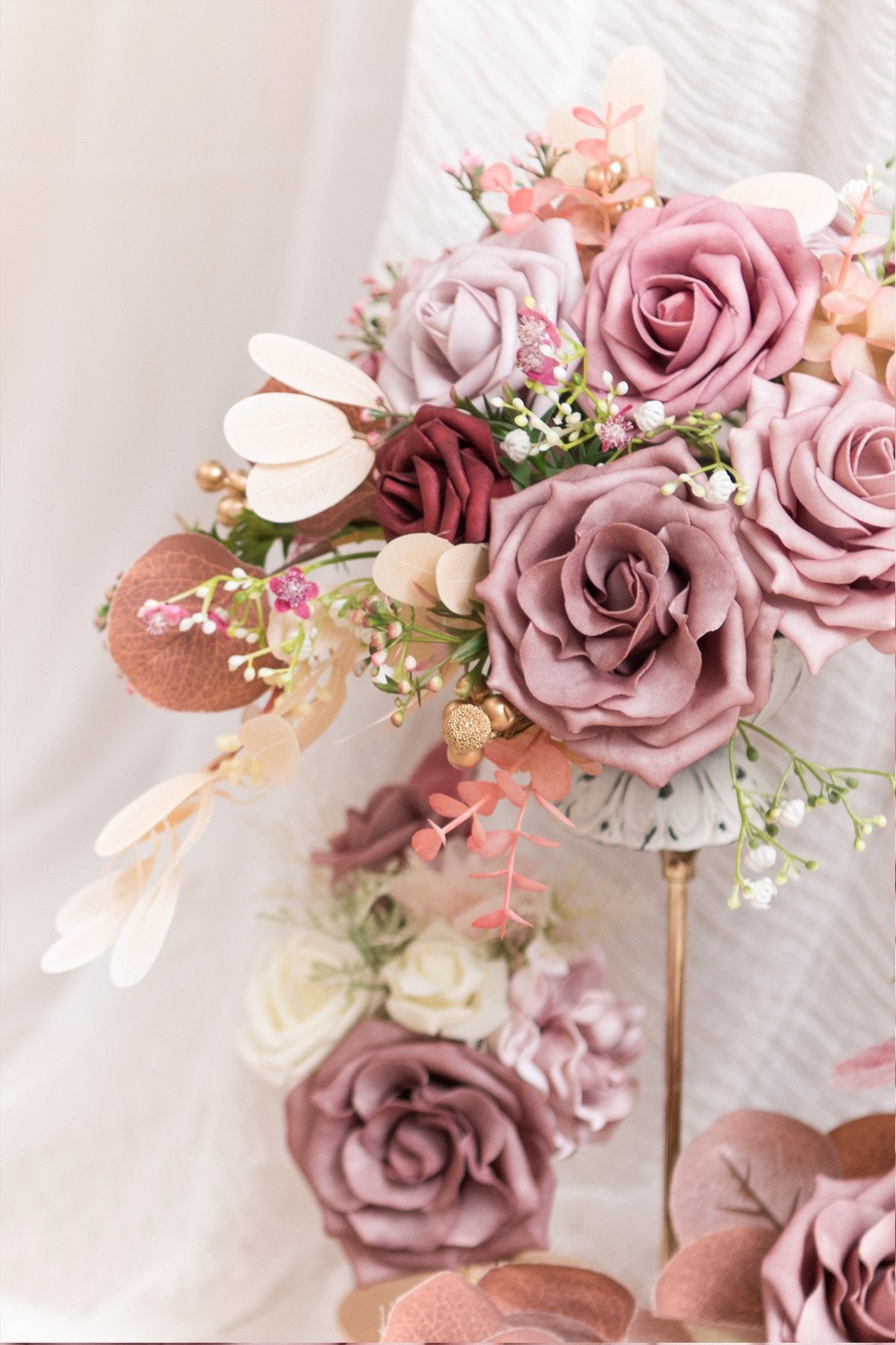 Dusty Rose & Burgundy Flowers Box Set - Elegant Dusty Rose (Deluxe) - lingsDev
