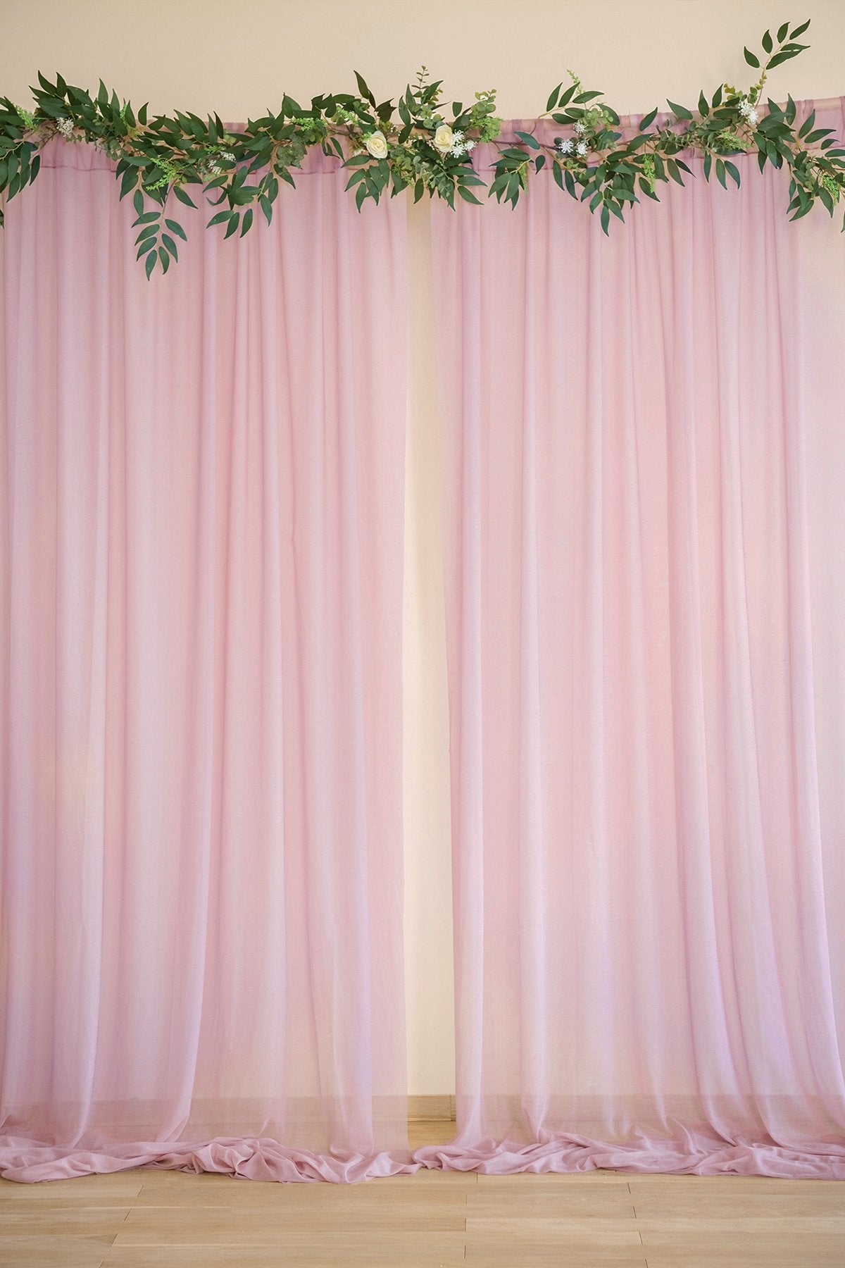Sheer Backdrop Curtain 2 Panels - Dusty Rose - lingsDev