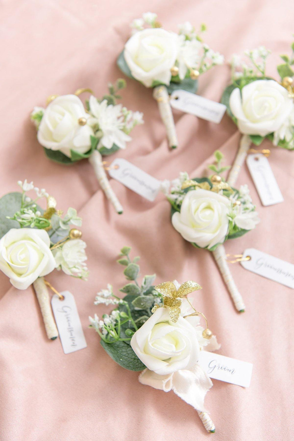 Wedding Boutonnieres (Set of 6) - Ivory - lingsDev