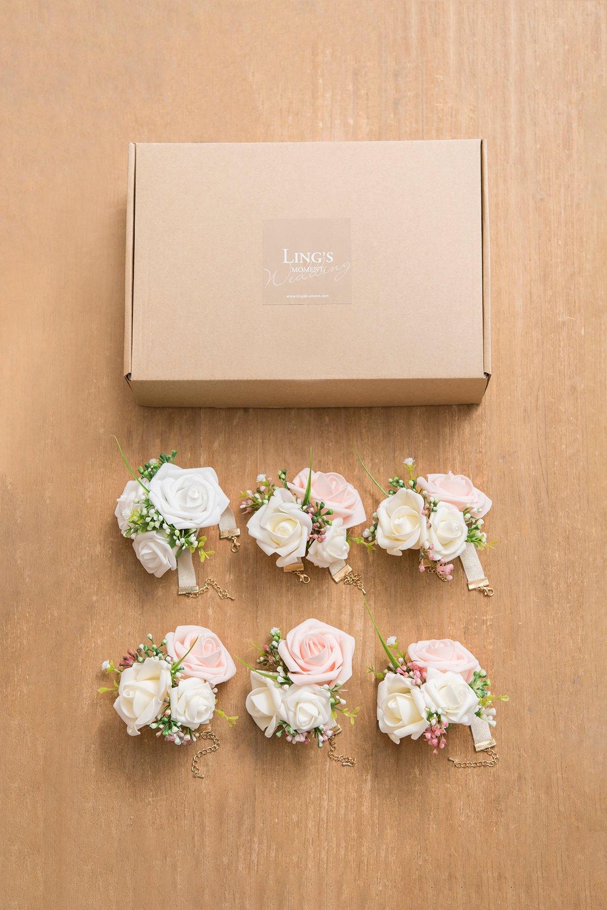 Wrist Corsages (Set of 6) - Blush - lingsDev
