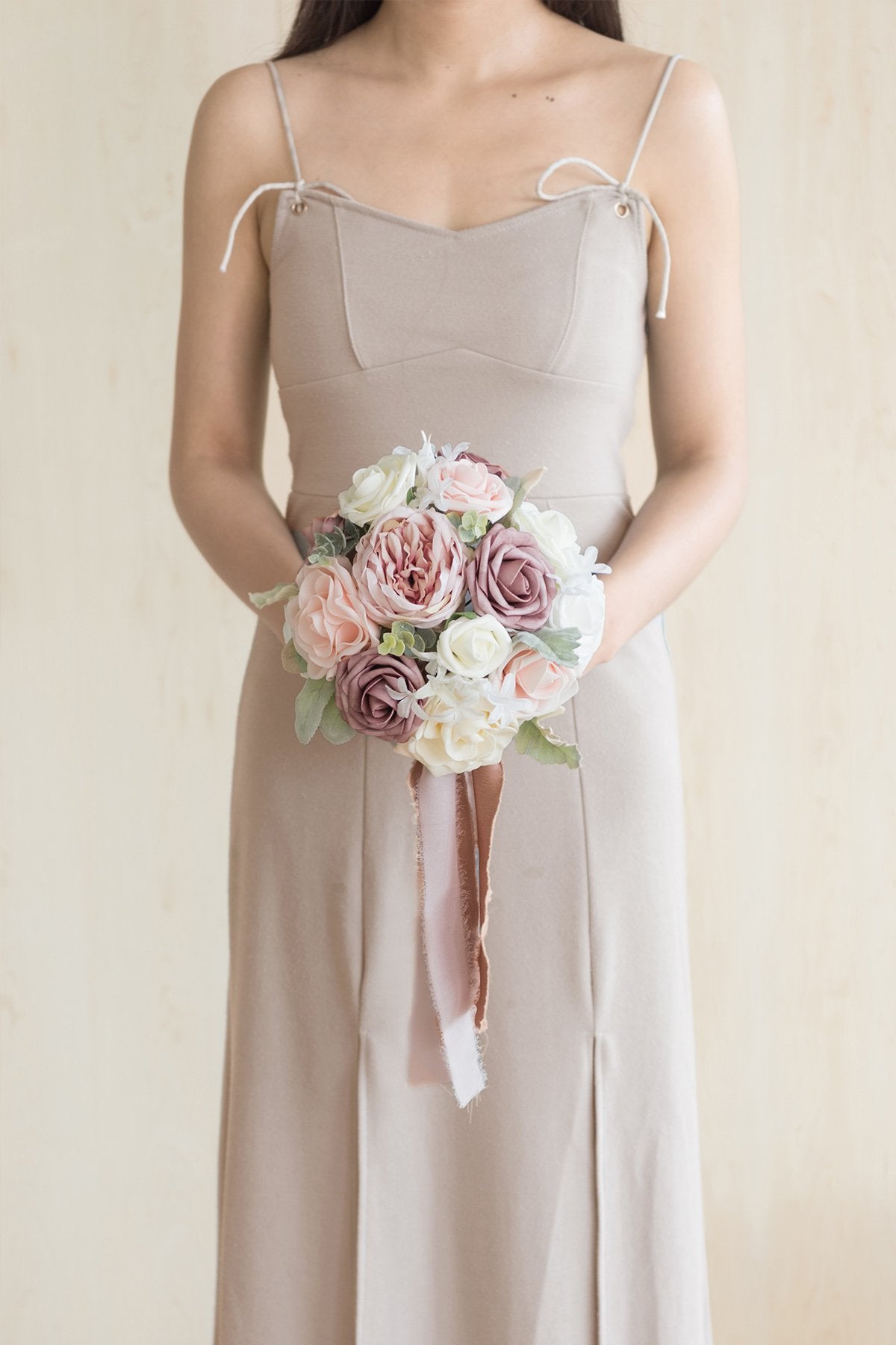 7"/ 9" Bridesmaid Bouquet - Dusty Rose & Cream