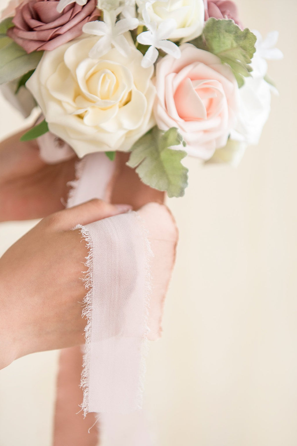 7"/ 9" Bridesmaid Bouquet - Dusty Rose & Cream